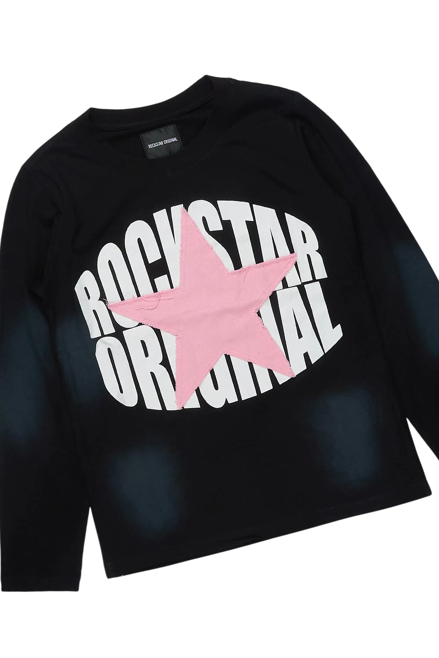 Girls Vary Long Sleeve T-Shirt/Denim Short Set