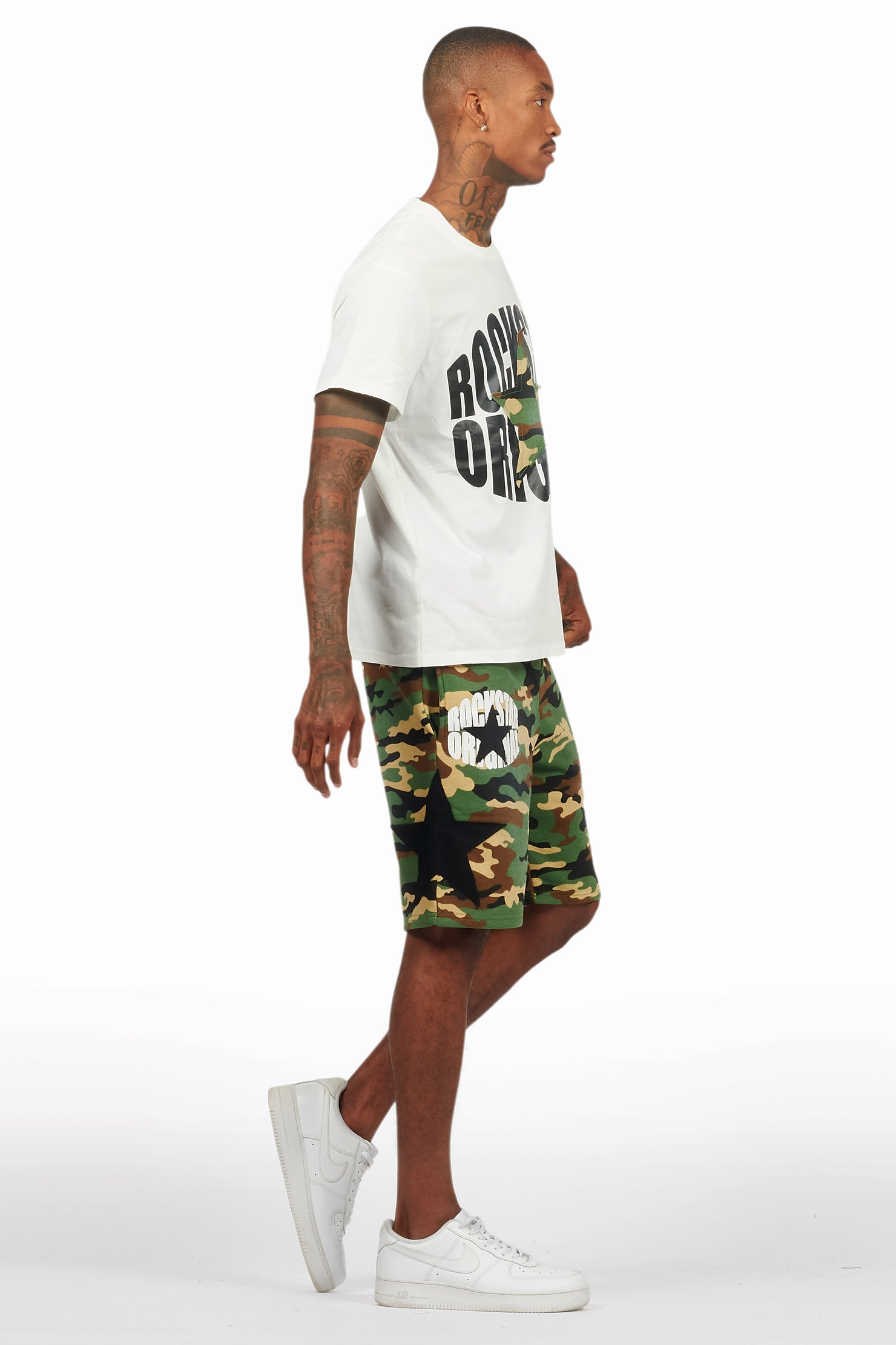 Sarge White/Camo T-Shirt/Short Set