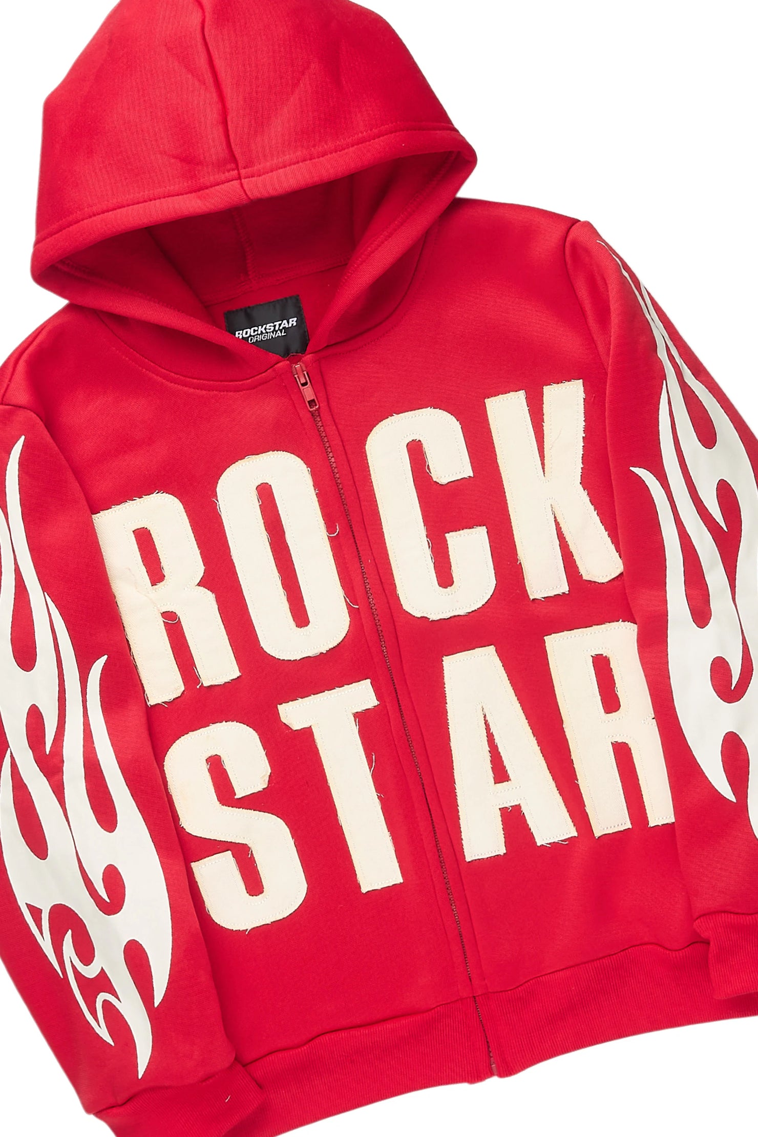 Boys Ashiro Red/White Zip Up/Wide Leg Track Set