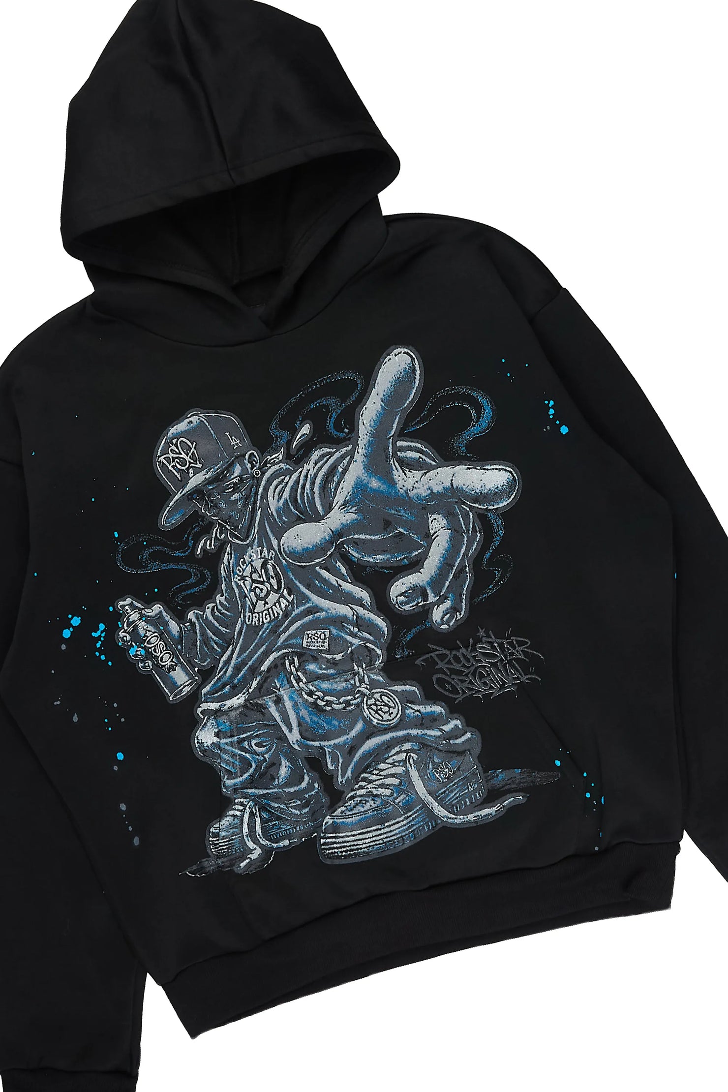 Boys Solace Black Graphic Hoodie Track Set