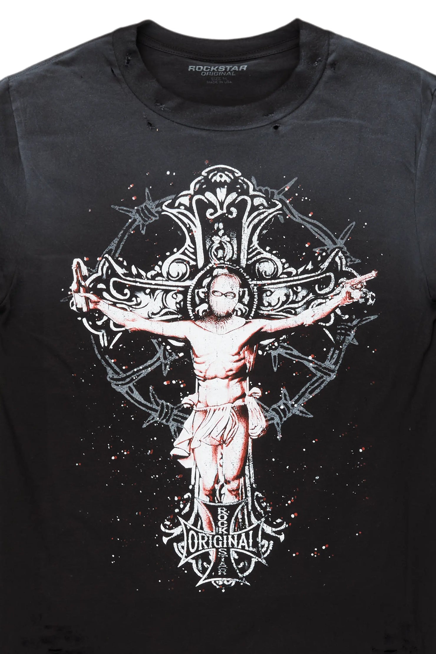 Ojas Black Graphic Oversized T-Shirt