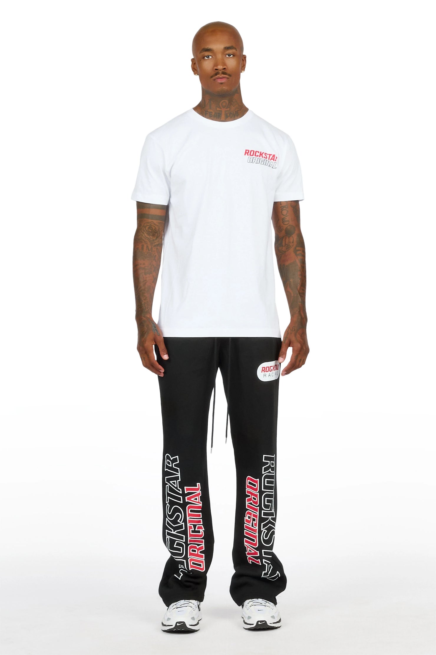 Spiller White/Black T-Shirt/Relaxed Pant Track Set