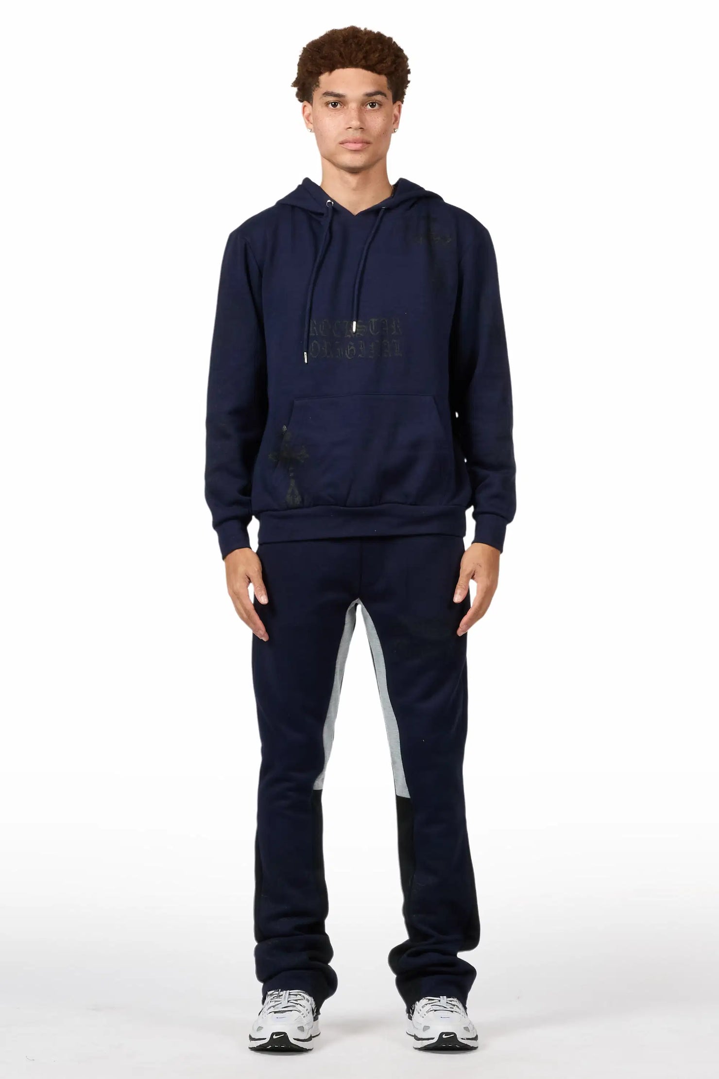 Navion Navy/Black Hoodie/Stacked Flare Track Set