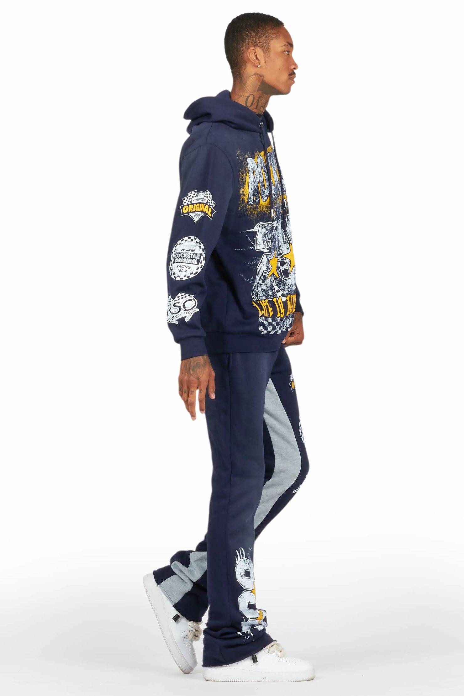 Racing Grung Navy Hoodie/Baggy Track Pant Set