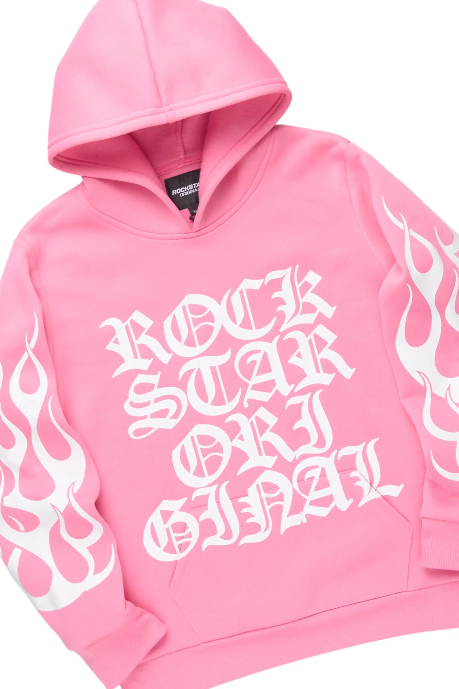 Girls Anisha Pink/White Stacked Track Set