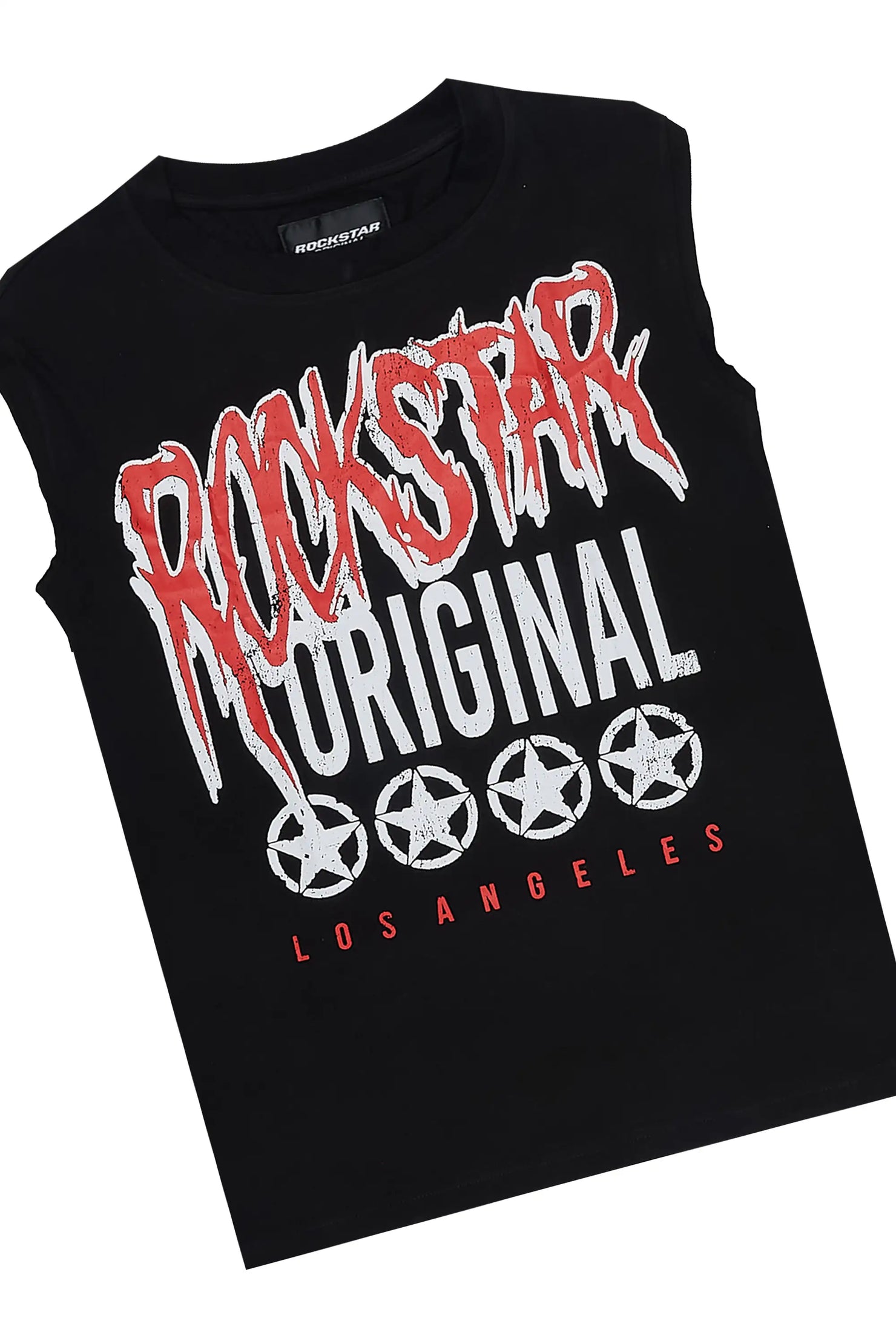 Boys Wizzlor Black/DarkGrey Cut Off T-Shirt Short Set