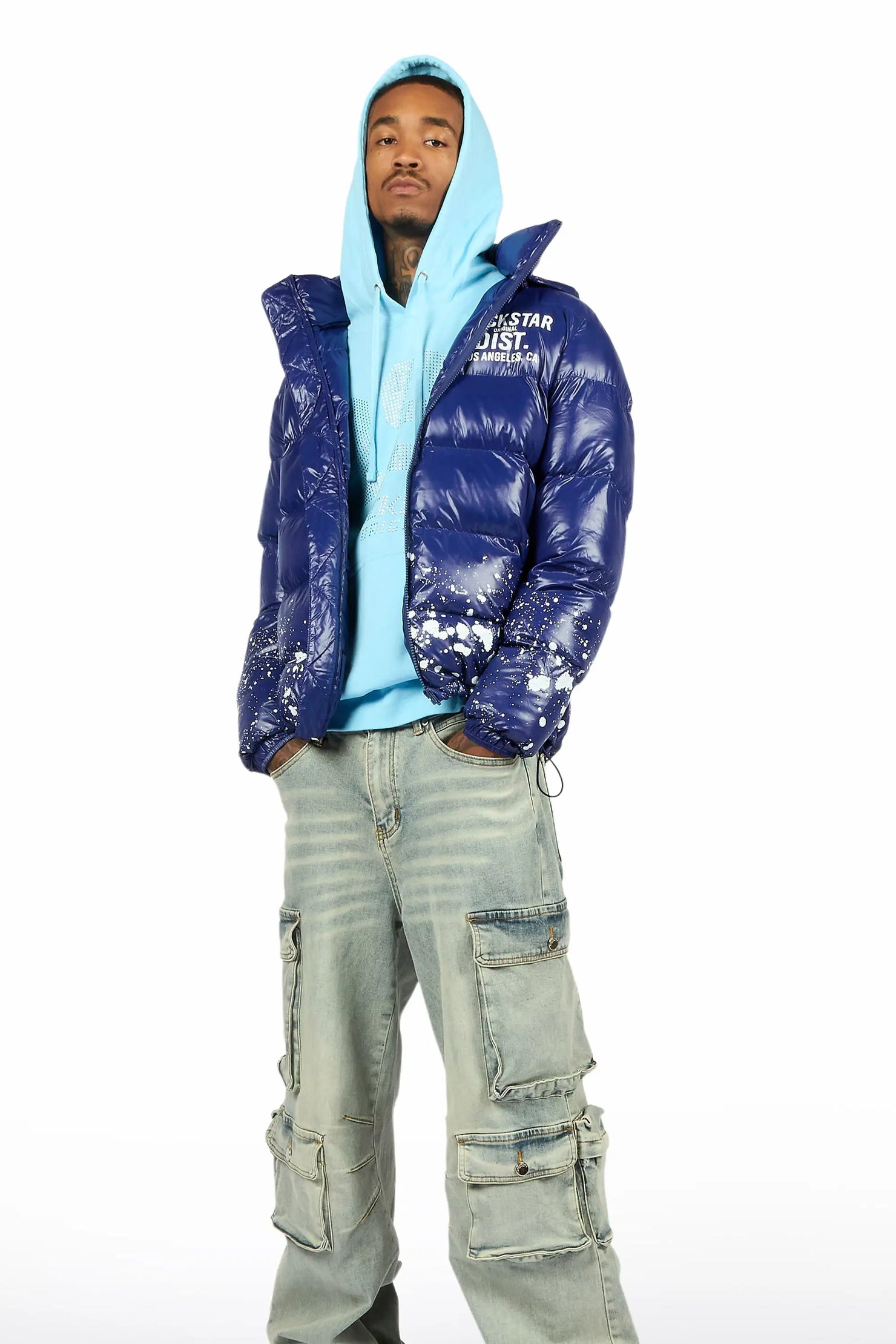 Raffer Navy Heavy Puffer Jacket