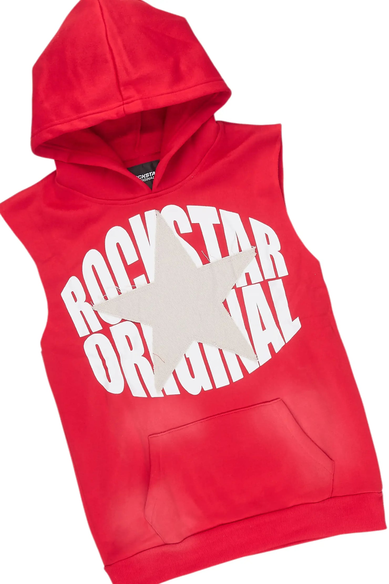 Boys States Red Hooded Fleece Short Set