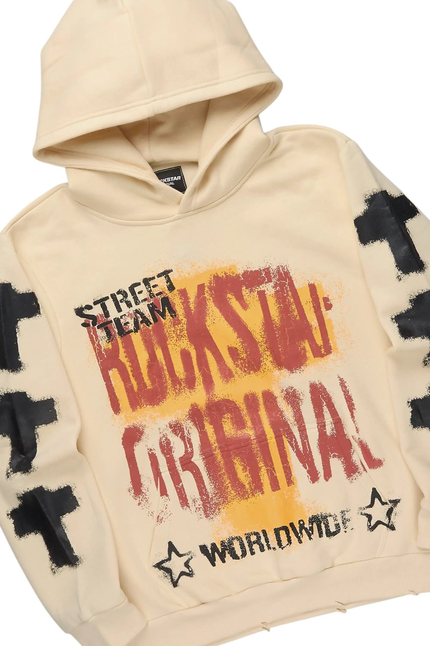 Crest Beige Hoodie/Stacked Pant Track Set