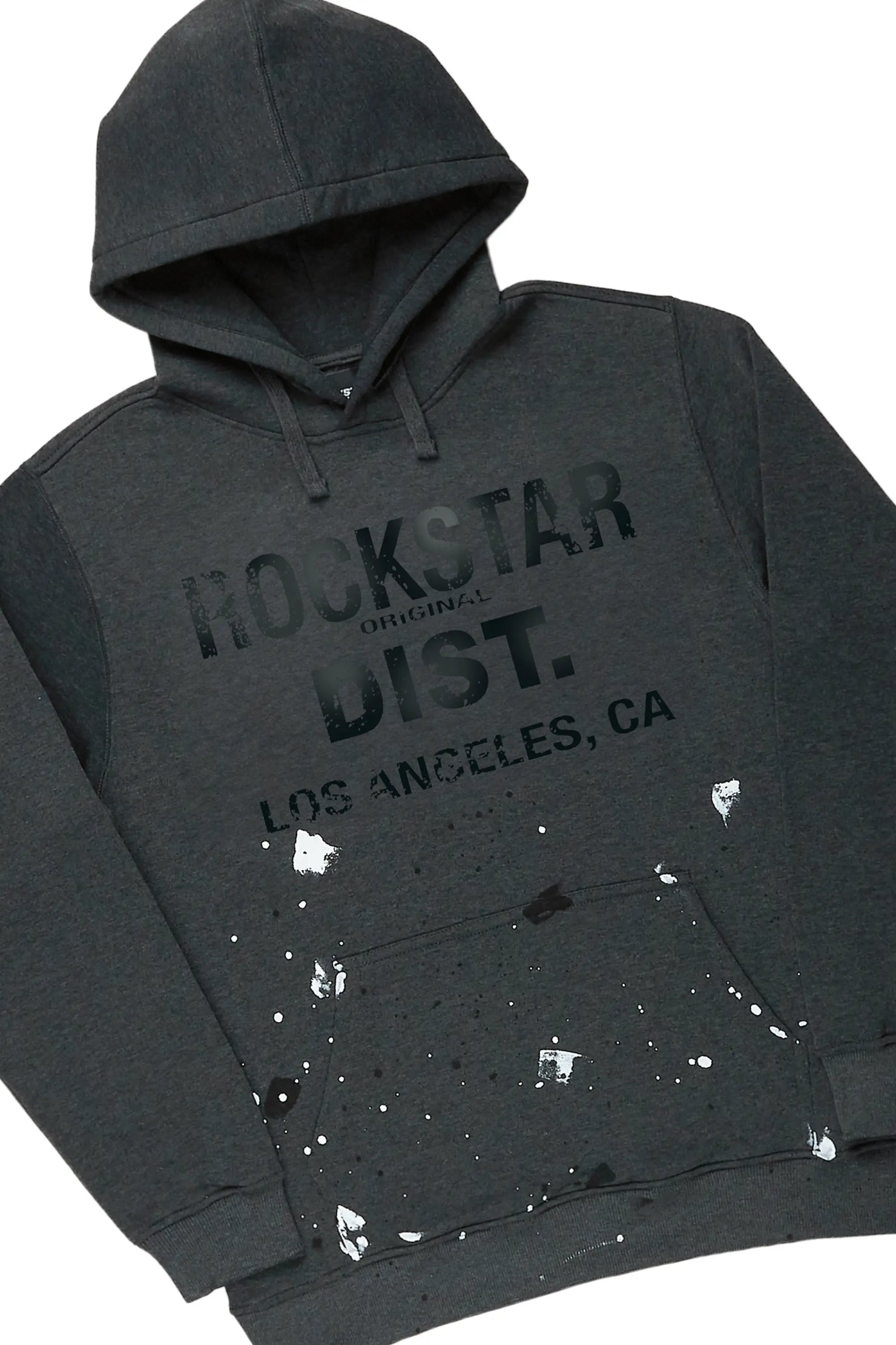 Scottie Charcoal Paint Splatter Hoodie/Stacked Flare Track Set