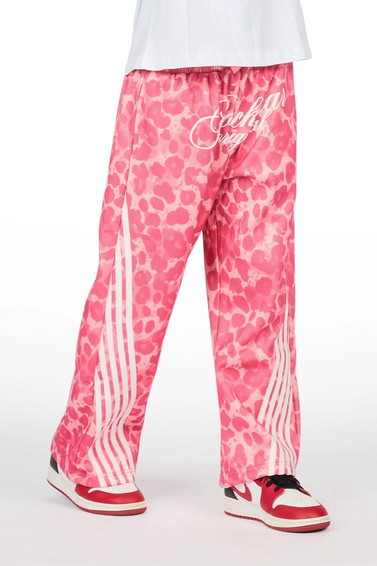 Girls Aerialla Pink/Cheetah Super Baggy Track Pant
