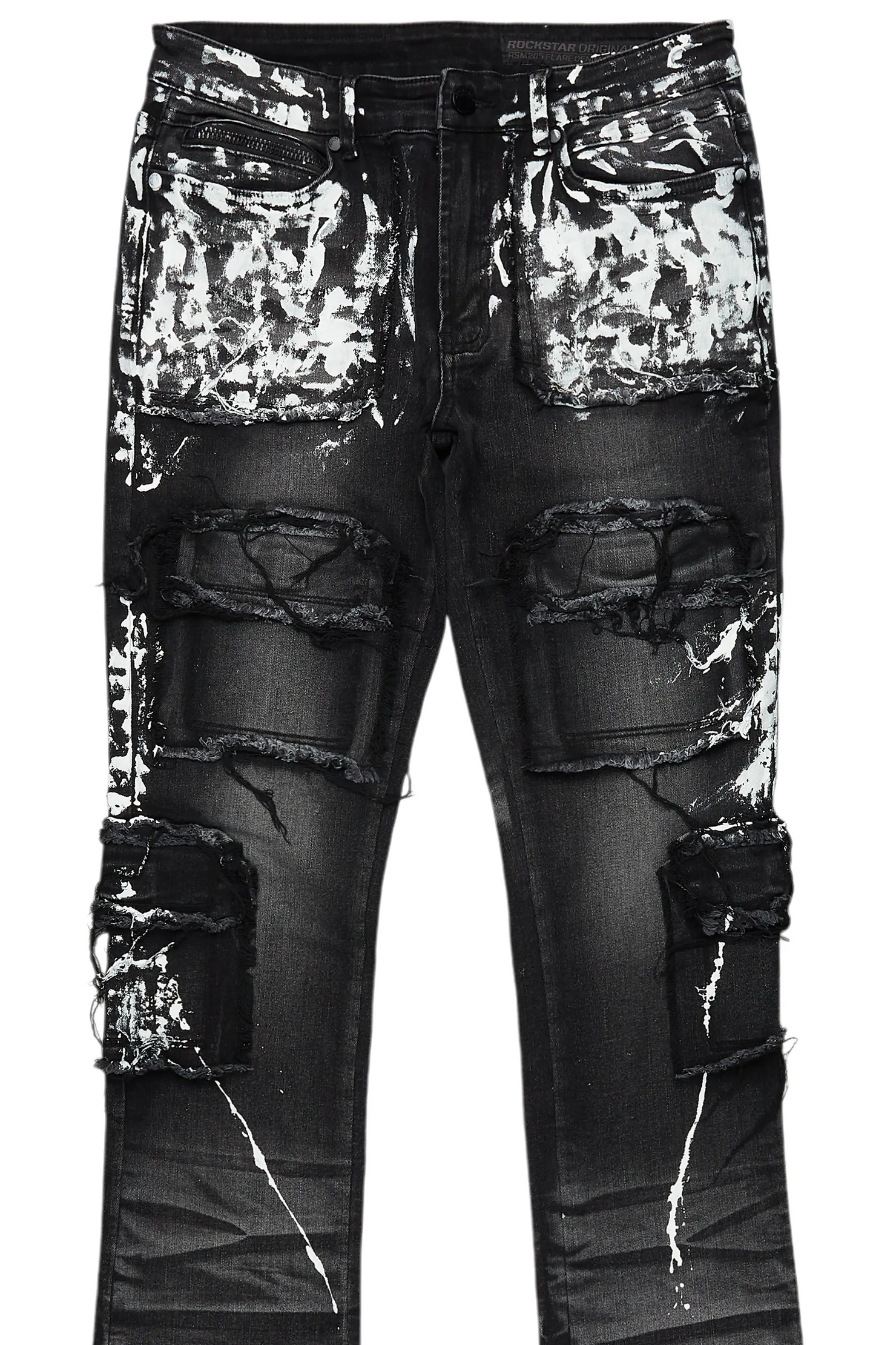 Elam Grey Painter Stacked Flare Jean