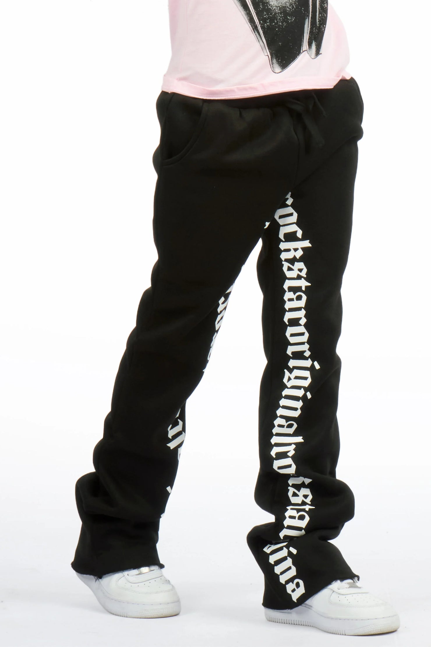 Girls Blakely Black Stacked Track Pant