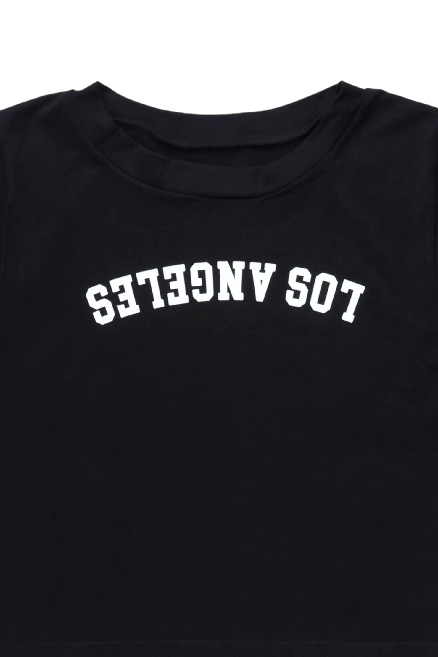 Shawna Black Crop Tee Shirt