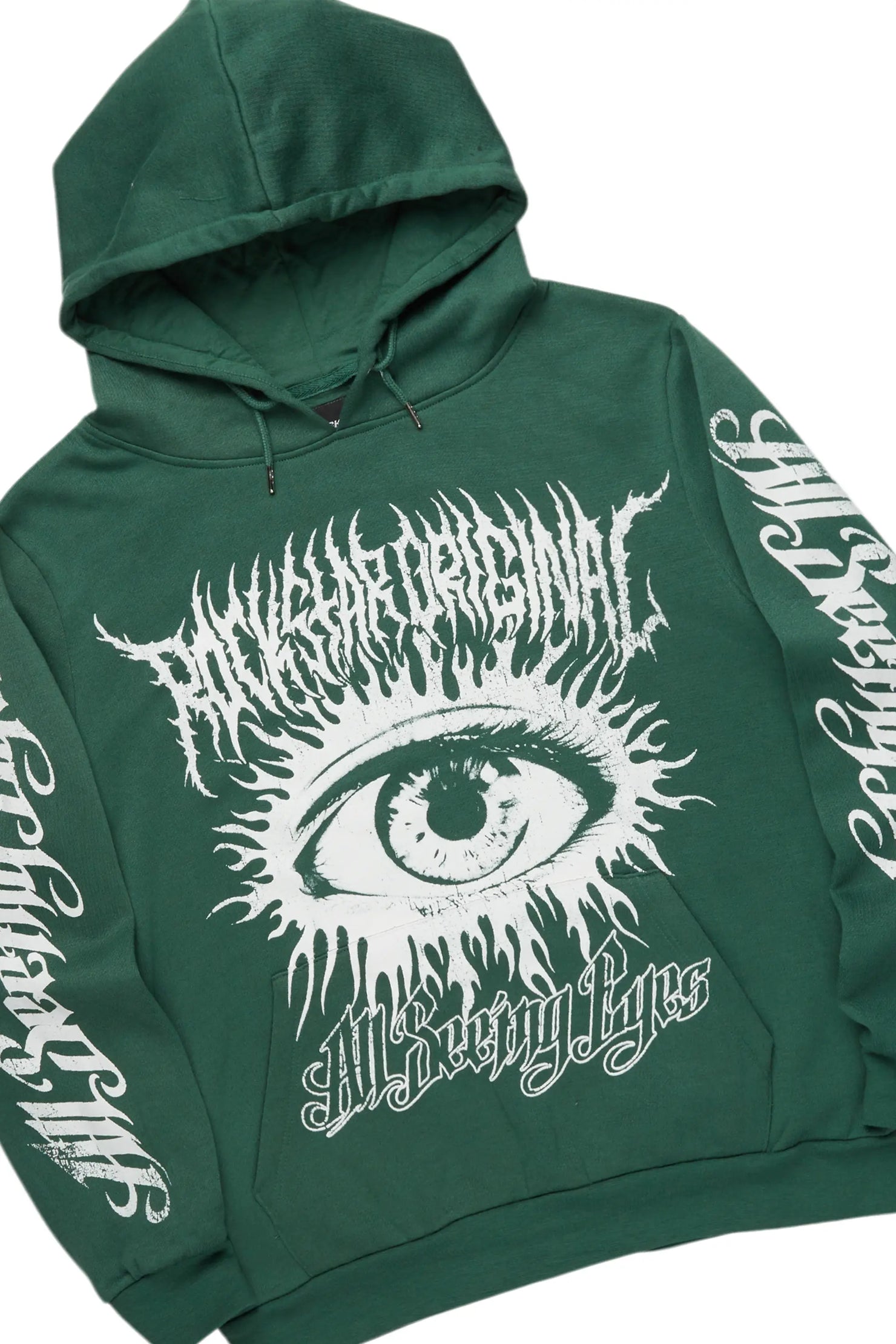 All Seeing Eyes Dark Green Stacked Flare Track Pant Set