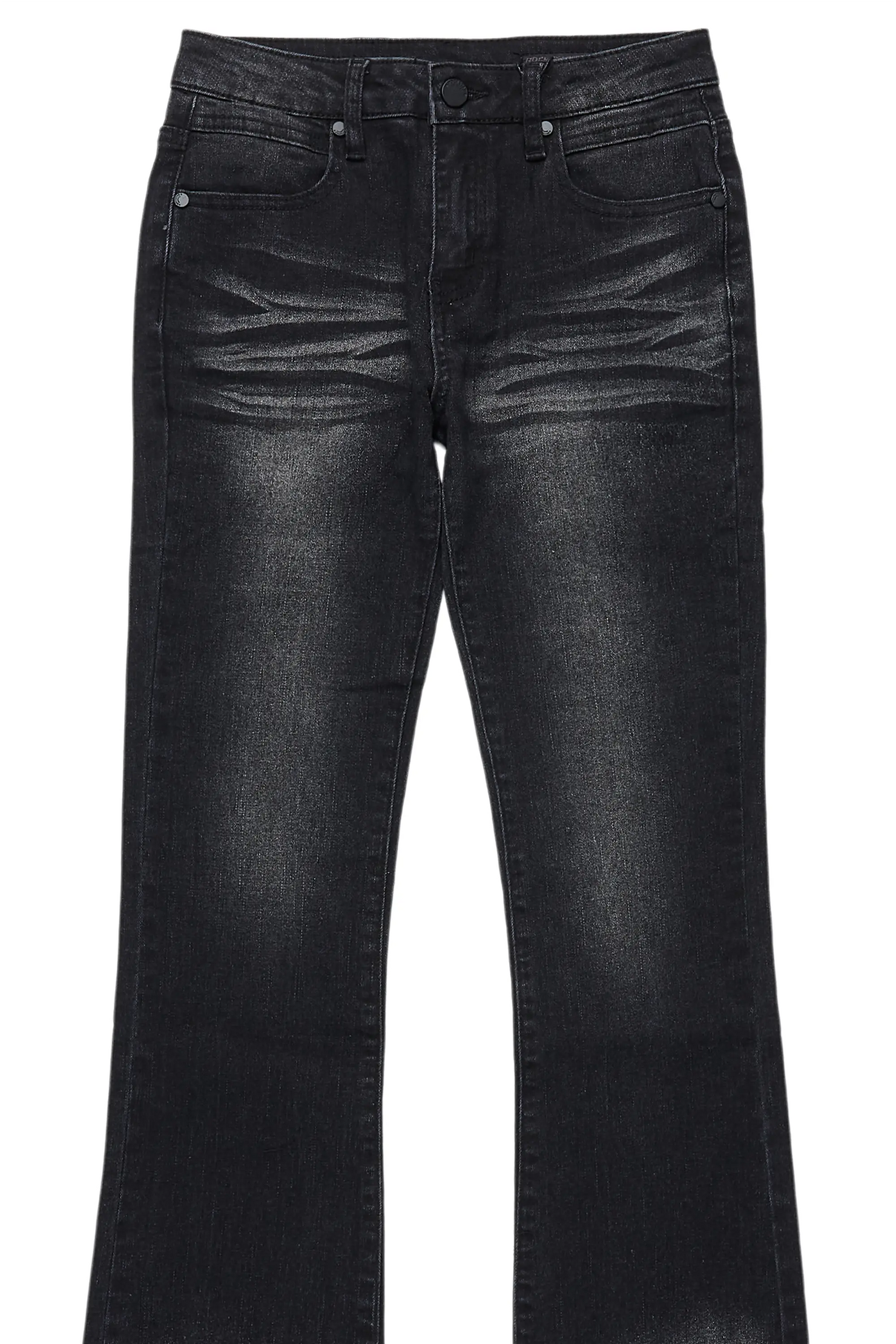 Boys Dag Dark Grey Stacked Flare Jean