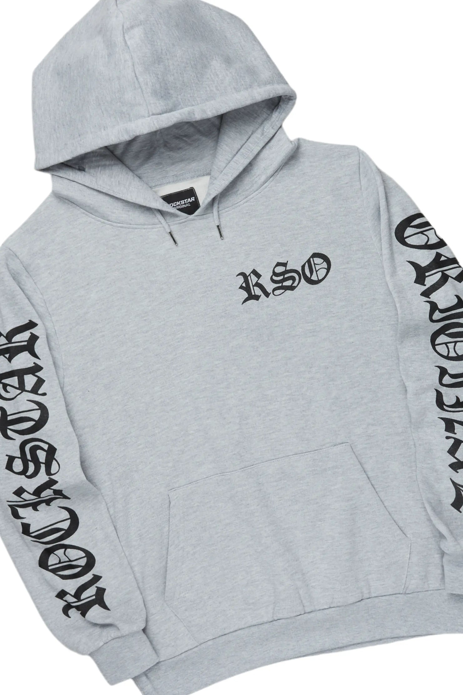 Alonzo Heather Grey Stacked Flare Hoodie Track Set