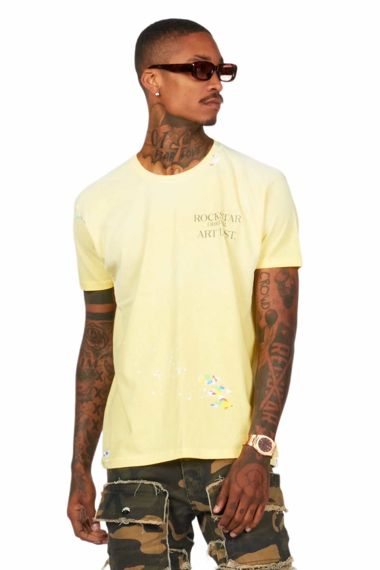 Palmer Light Yellow Graphic T-Shirt