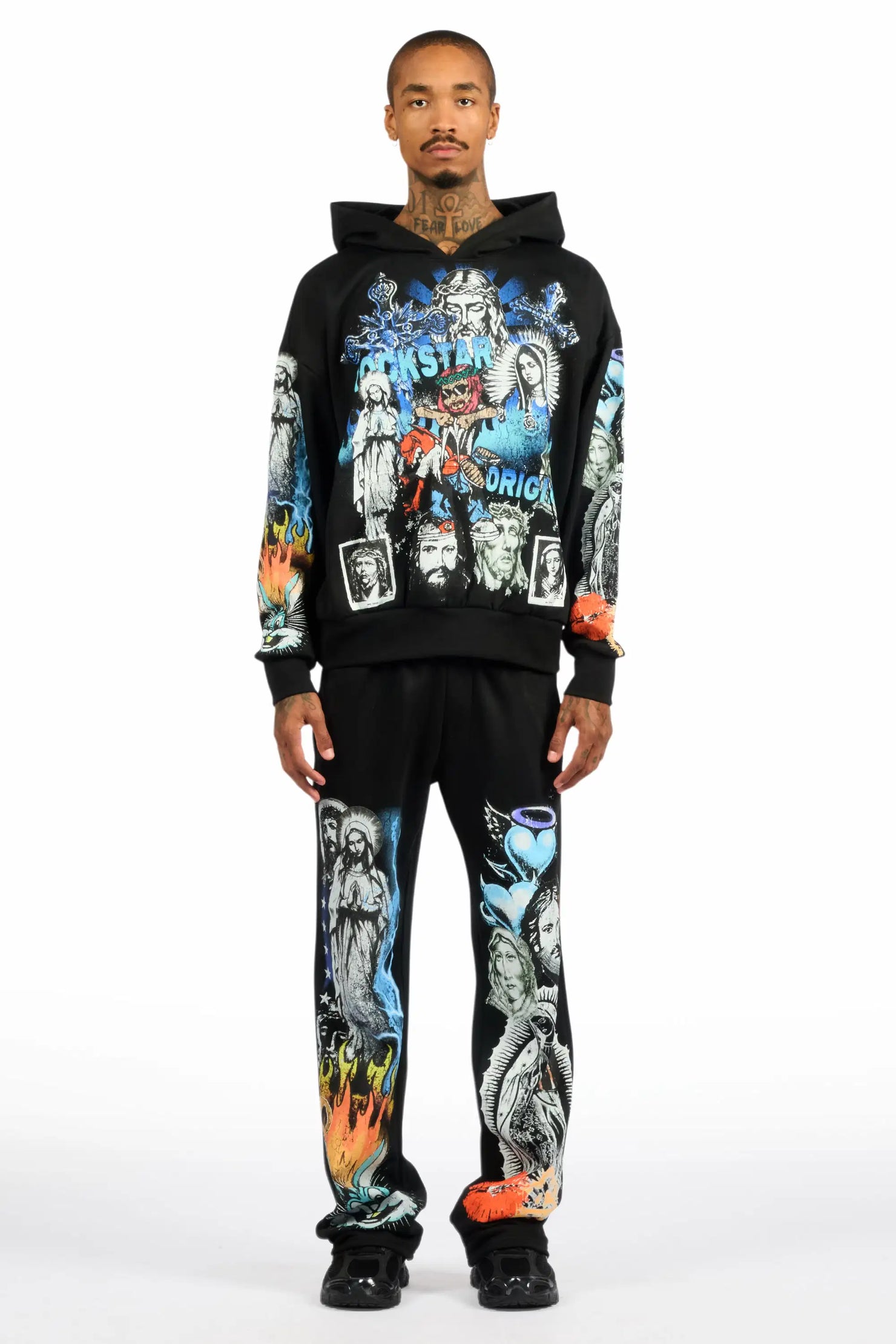 Diyos Black Hoodie/Baggy Pant Track Set