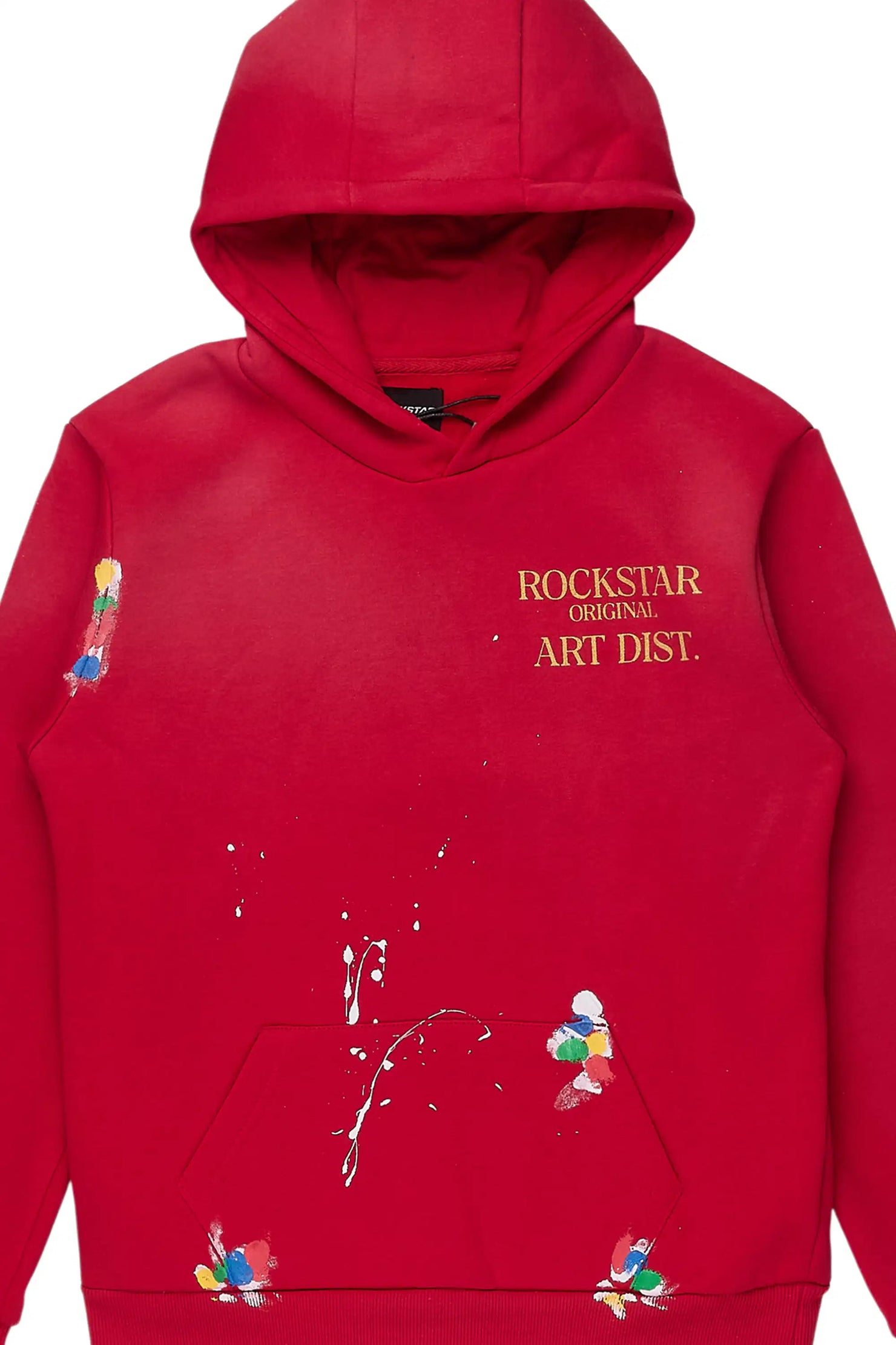 Boys Rockstar Art Dist. Red Graphic Hoodie