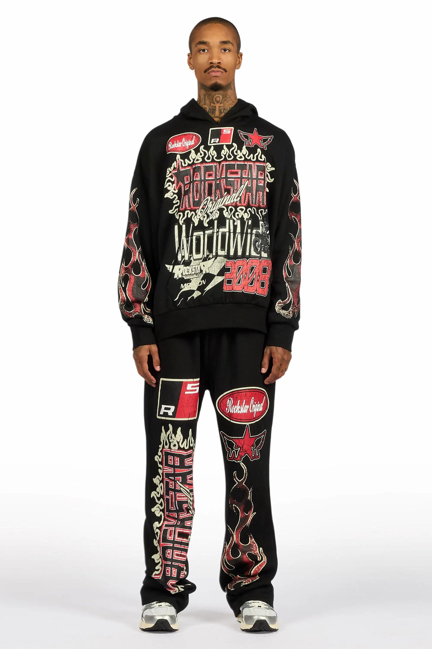 Deangelo Black Hoodie/Baggy Track Pant Set