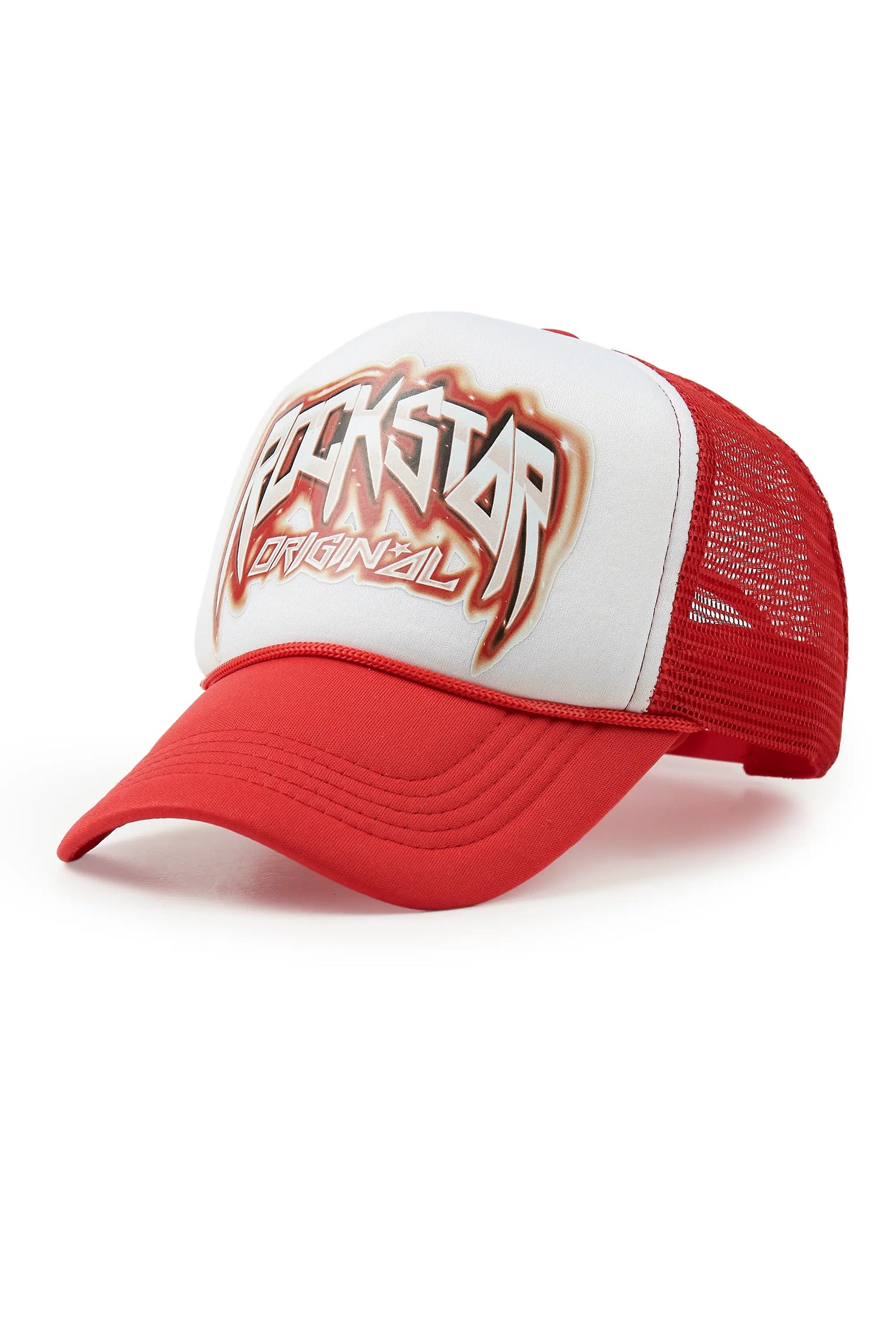 Gangsta White/Red Trucker Hat