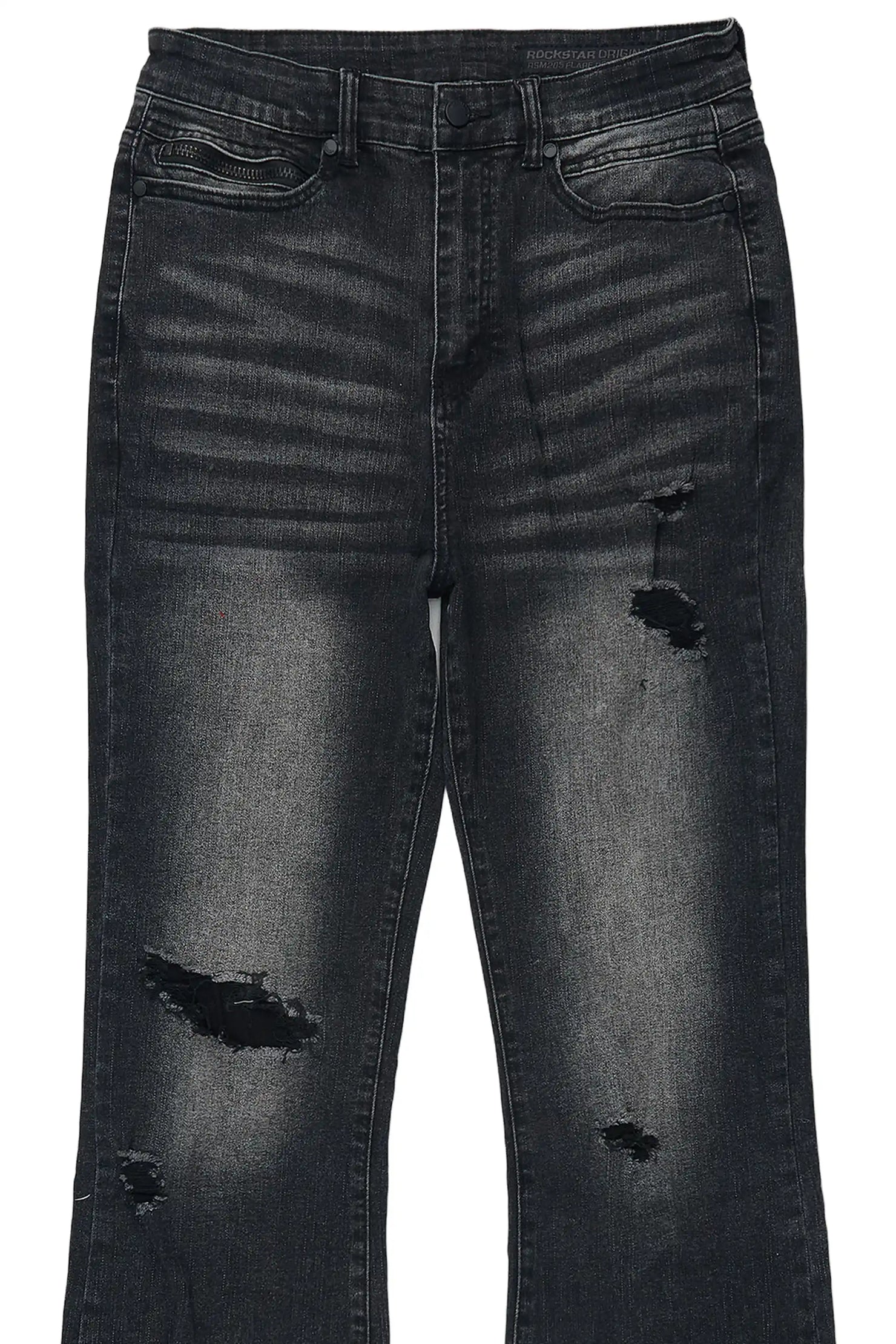 Brisbo Black Relaxed Stacked Flare Jean