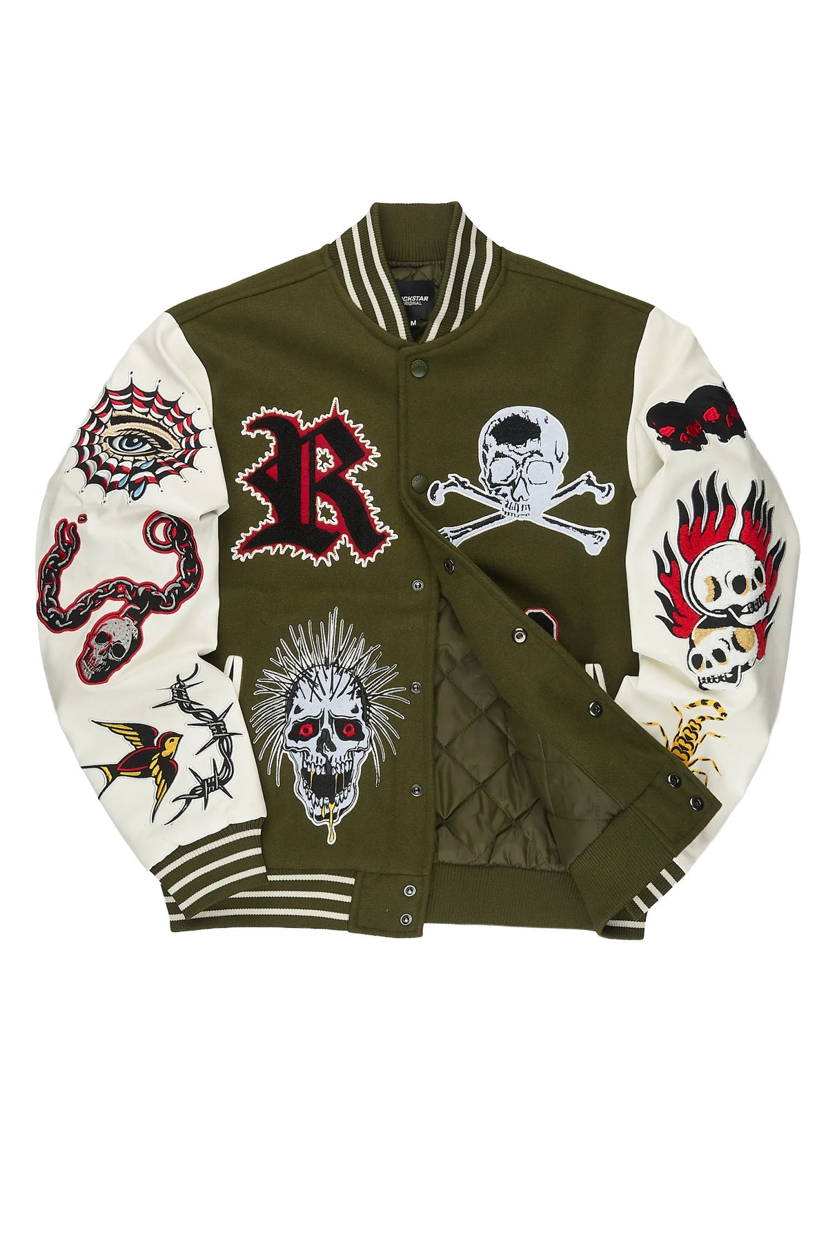 Brennin Olive Varsity Jacket