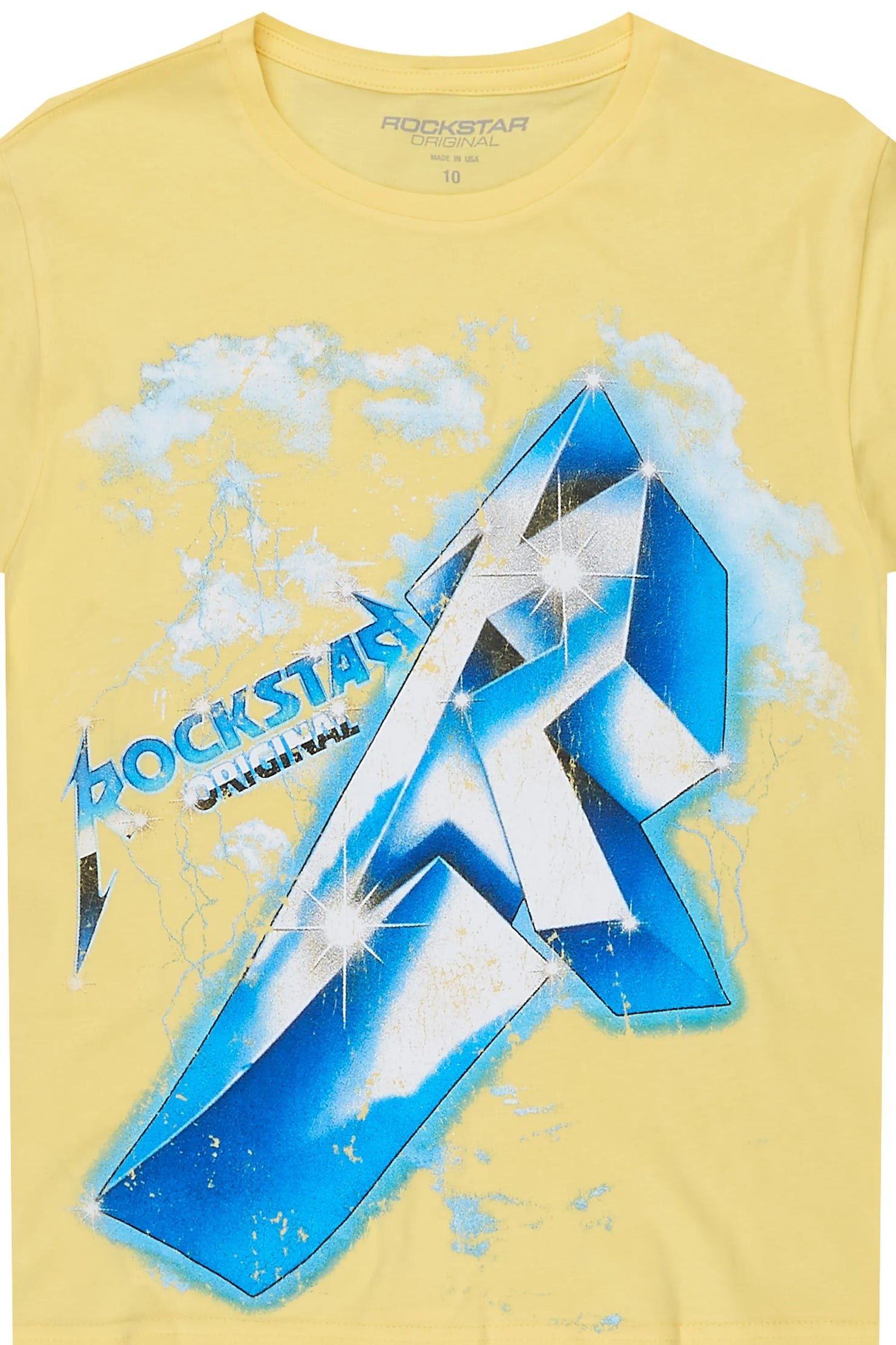 Girls Vayla Yellow/Royal Graphic T-Shirt