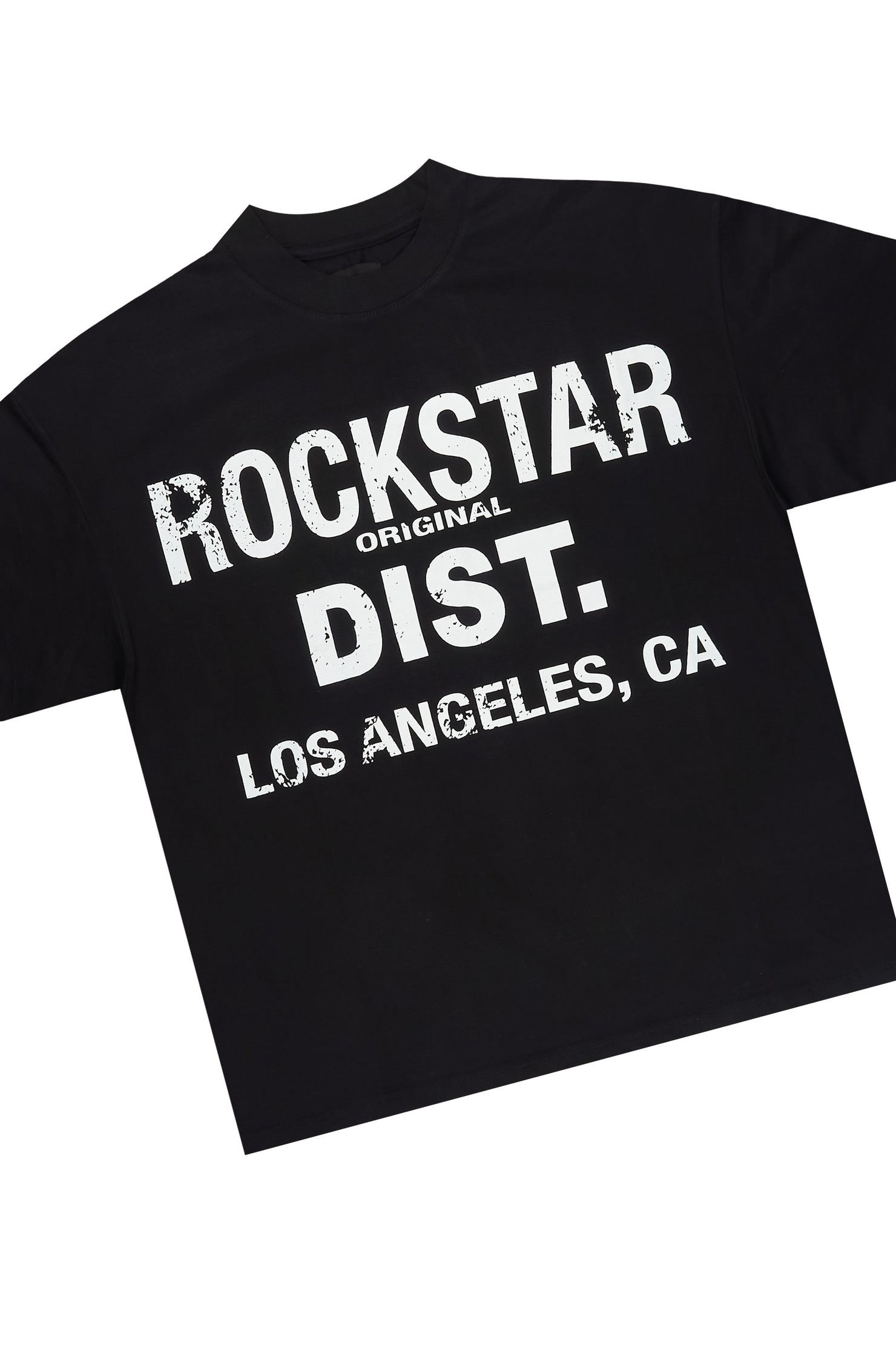 Sevyn Black/Black Rhinestone T-Shirt Denim Short Set