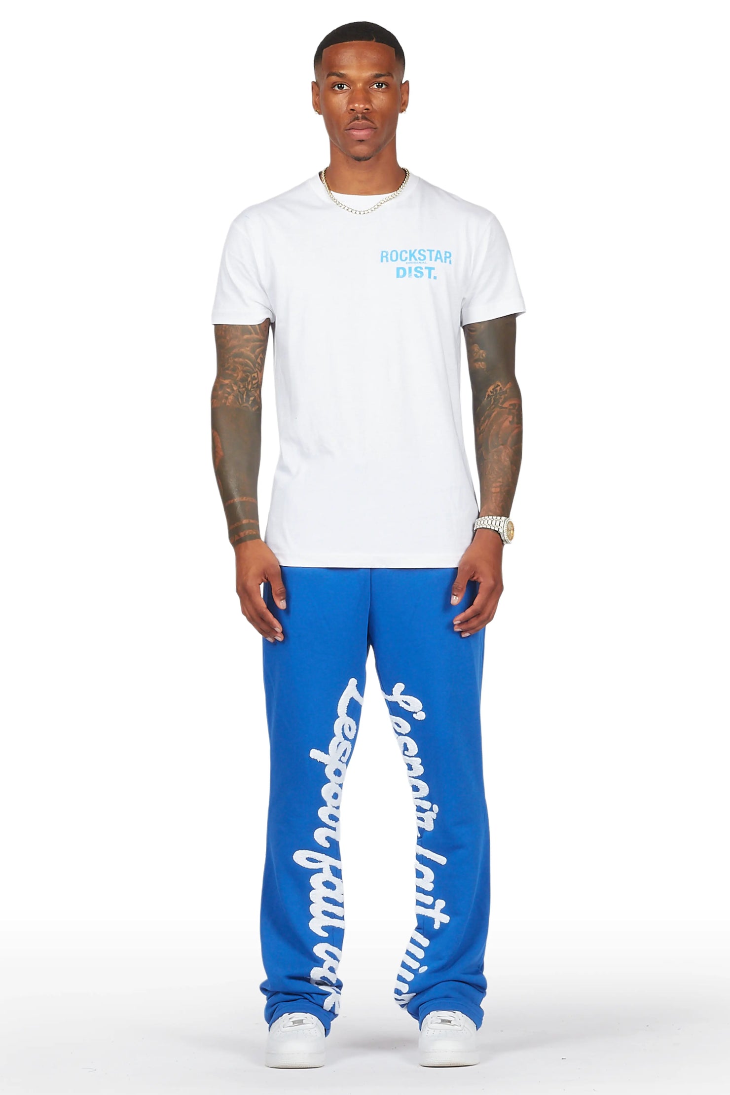 Tejas Royal Blue Stacked Flare Pants