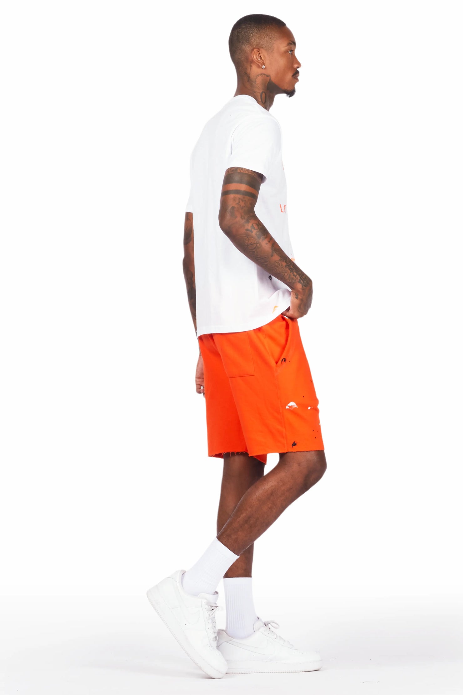 Scottie White/Orange Short Set