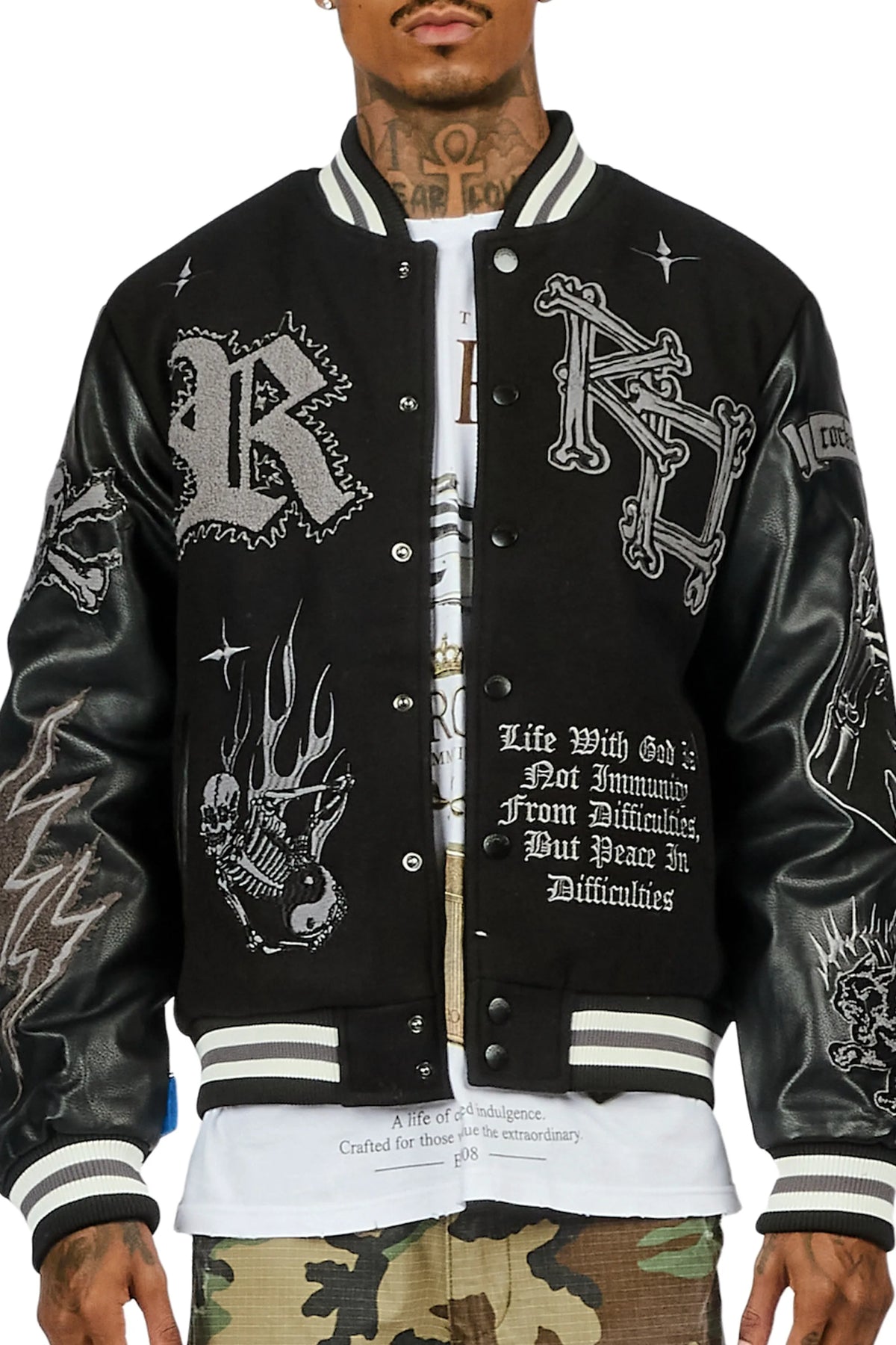 Naizeah Black/Black Varsity Jacket