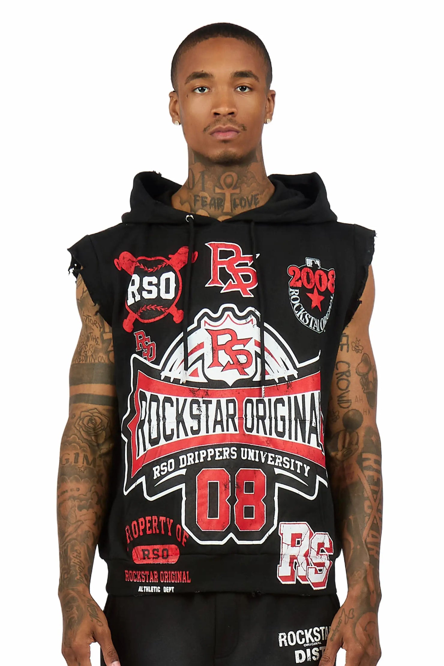 Mavrix Black Cut Sleeve Hoodie