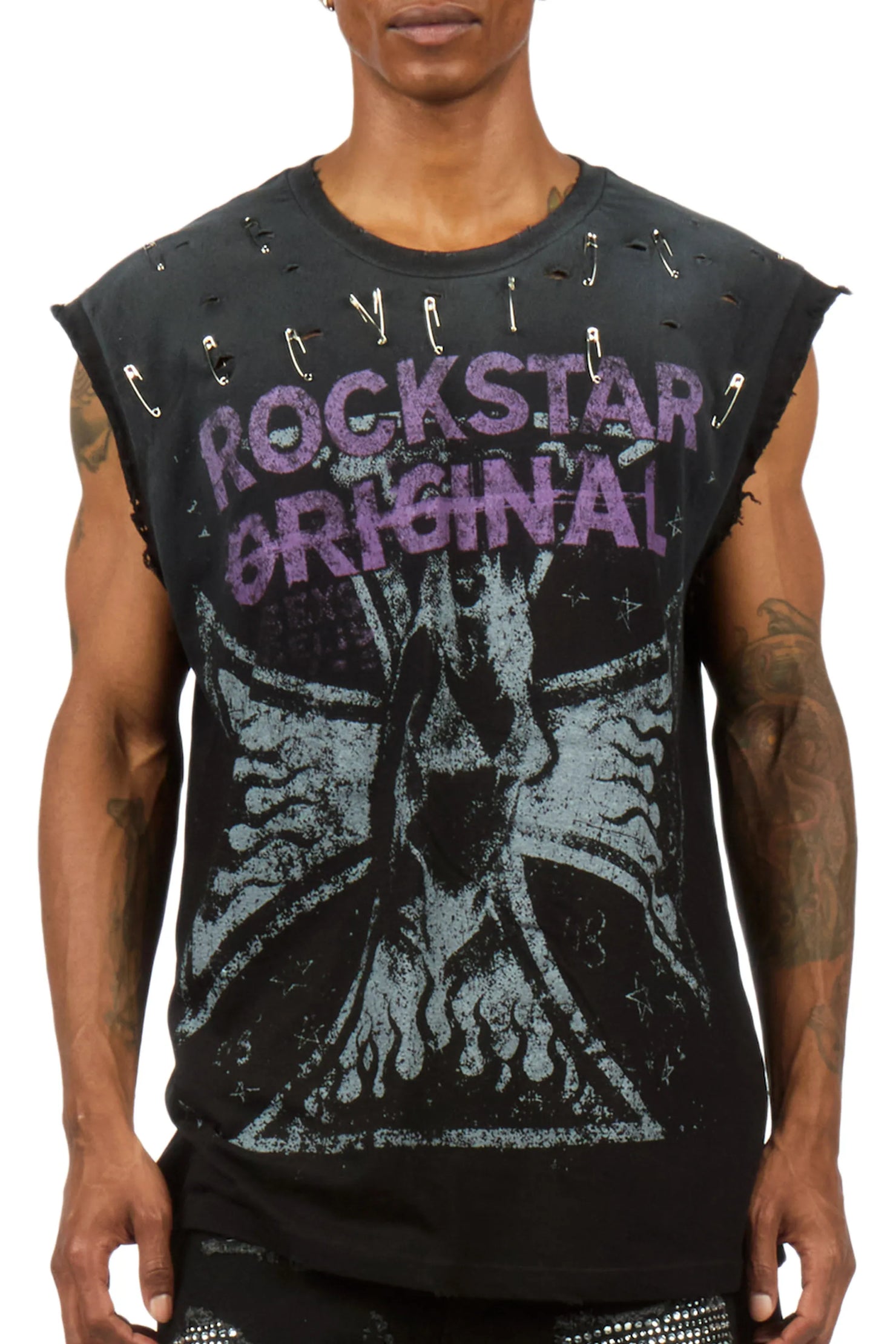 Dailin Black Oversized Cut Off T-Shirt