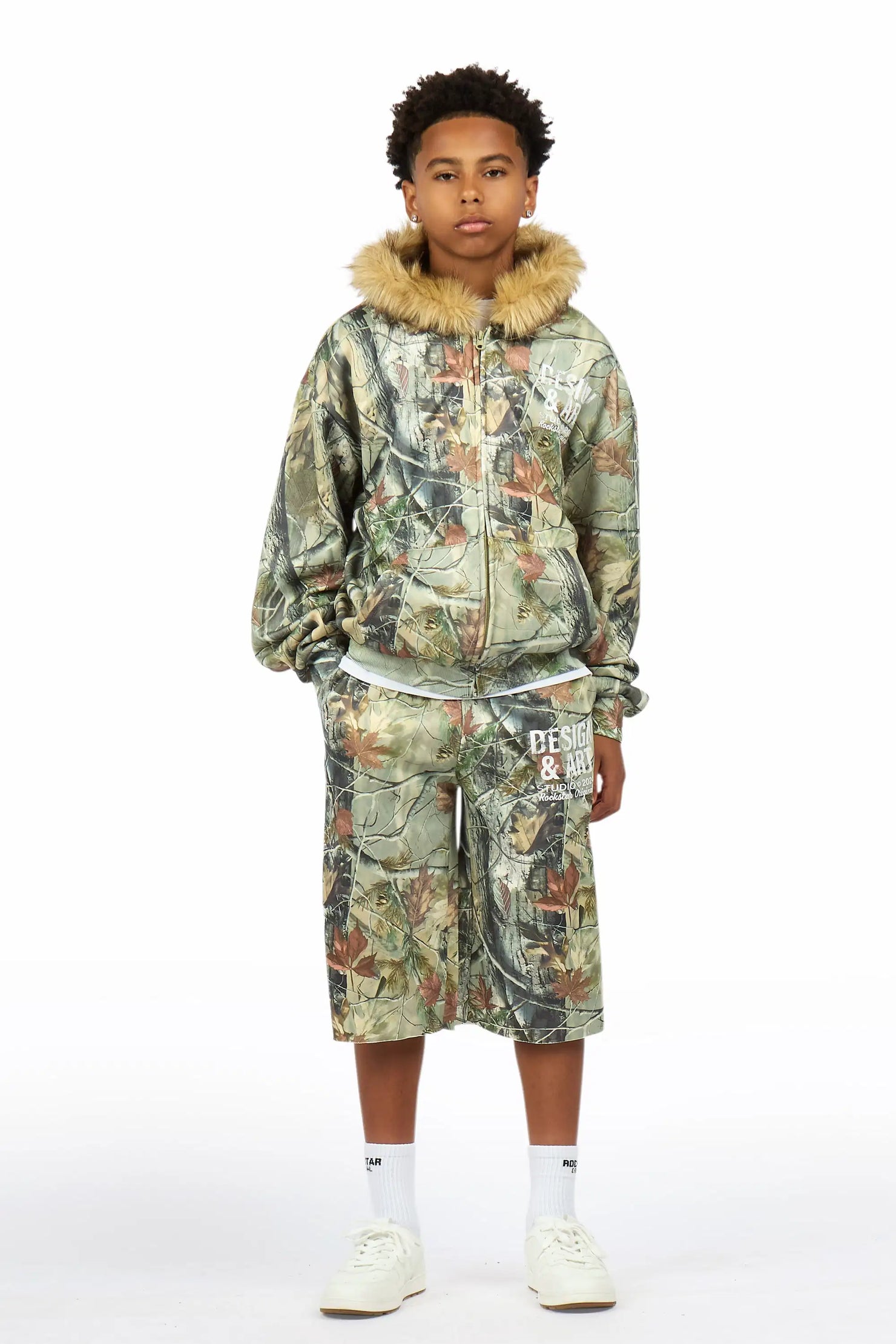 Boys Sid Tree Camo Jort Set