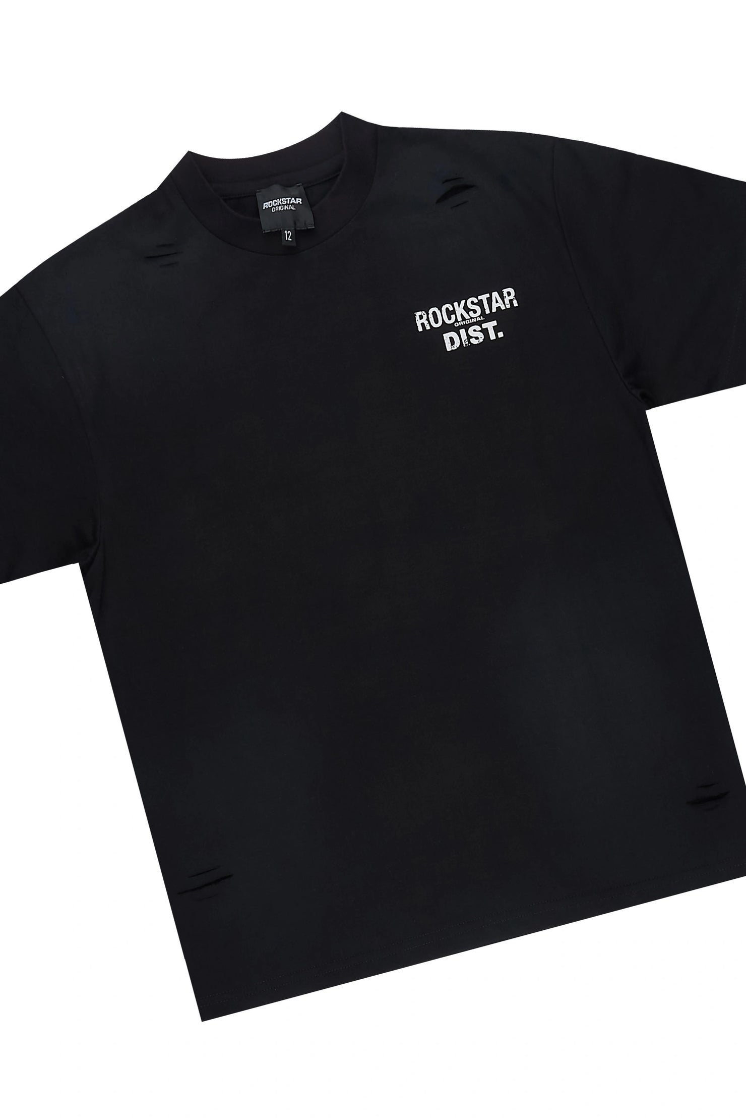 Boys Finn Black T-Shirt Carpenter Jort Set