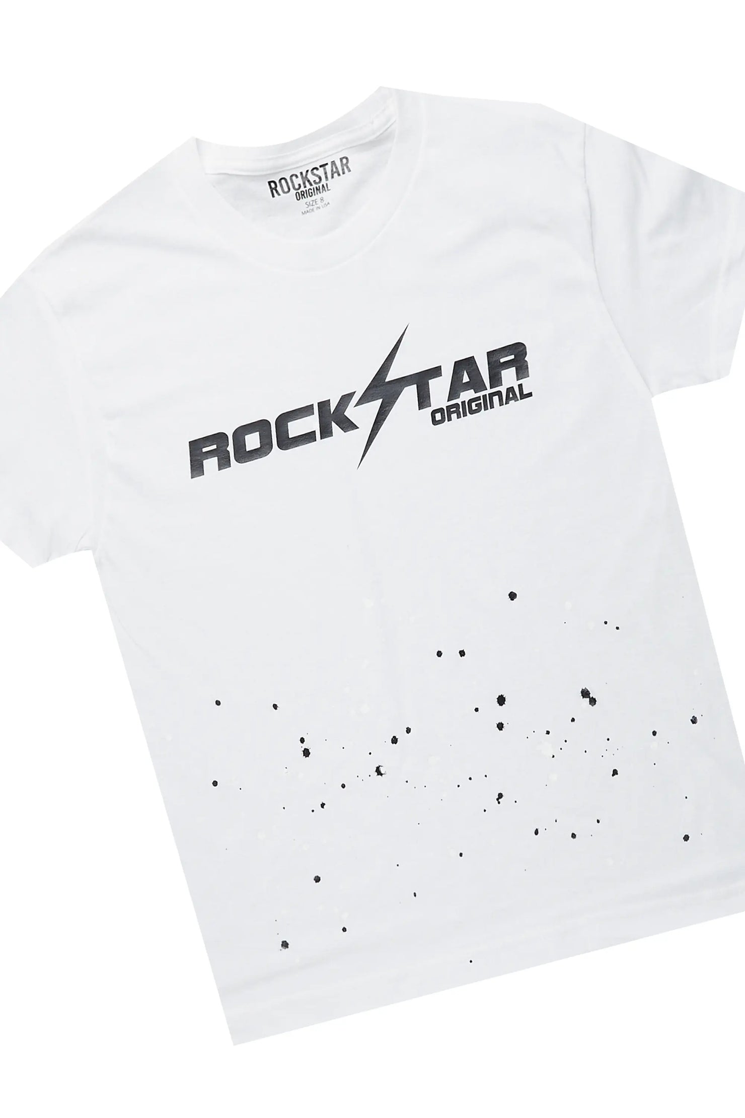 Boys Xanti White/Grey T-Shirt Cargo Pant Set