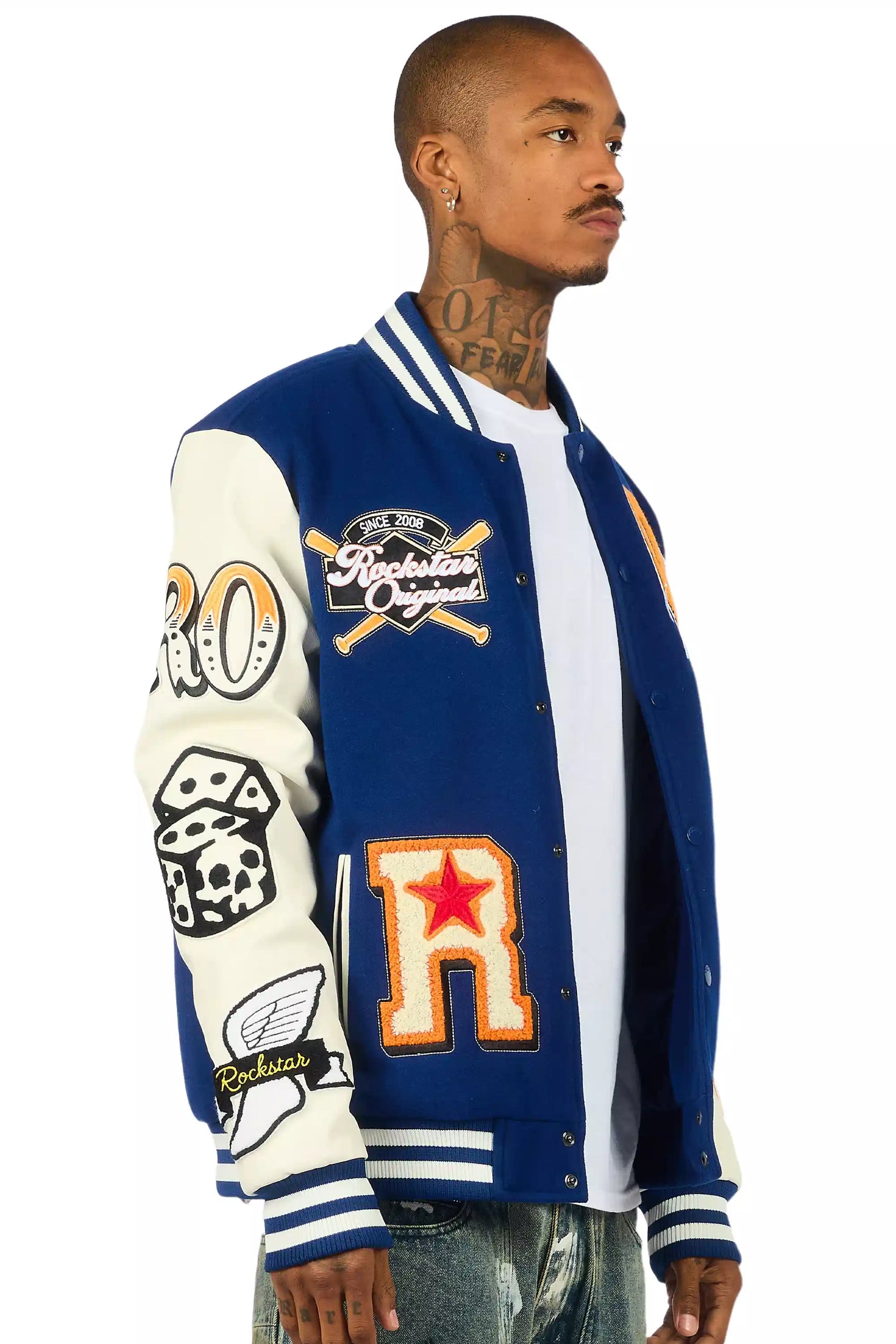 Forbidden Navy Varsity Jacket