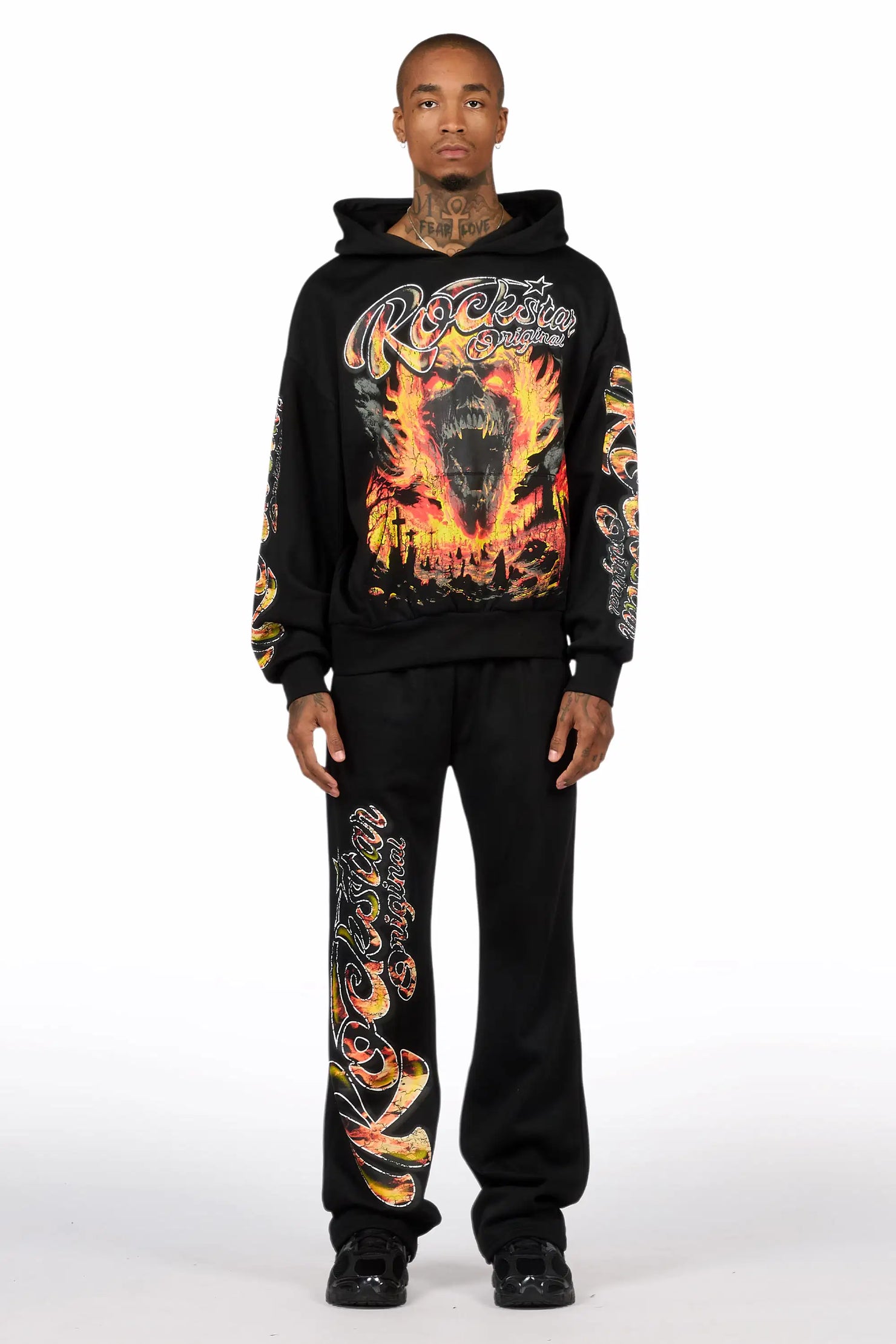 Flamer Black Hoodie/Baggy Pant Track Set