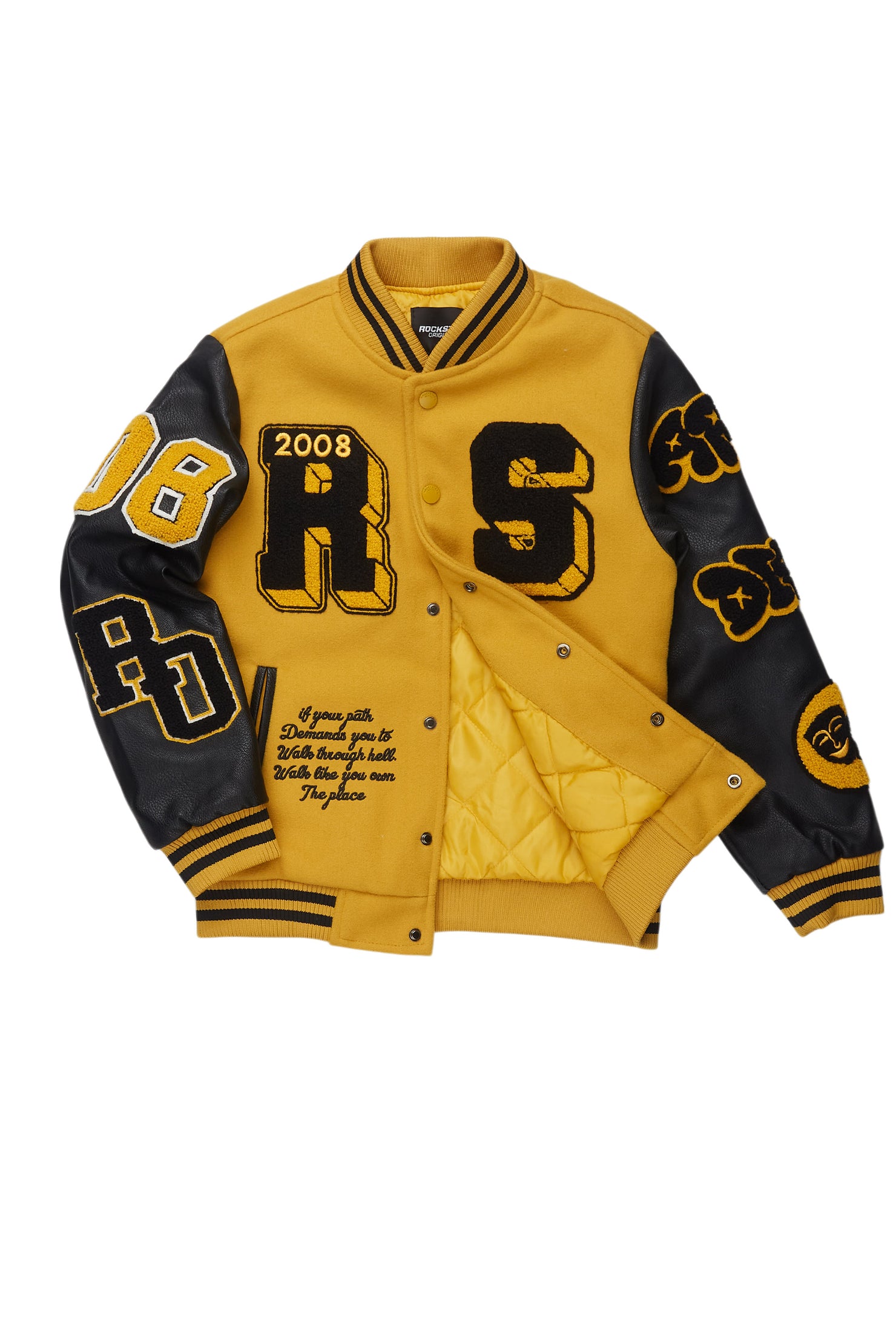 Boys Leslaw Yellow/Black Varsity Jacket