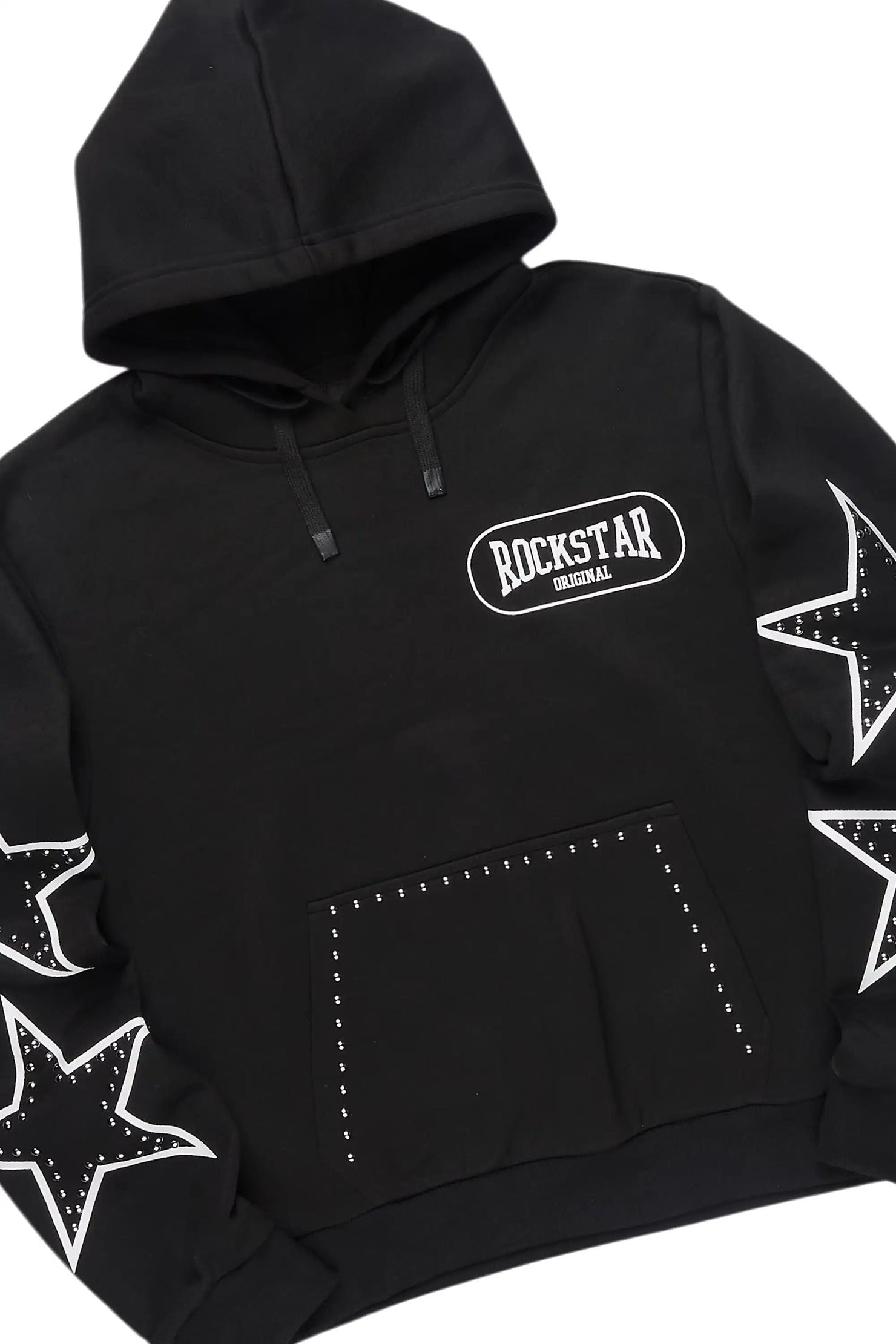 Alexius Black Rhinestone Stacked Track Set