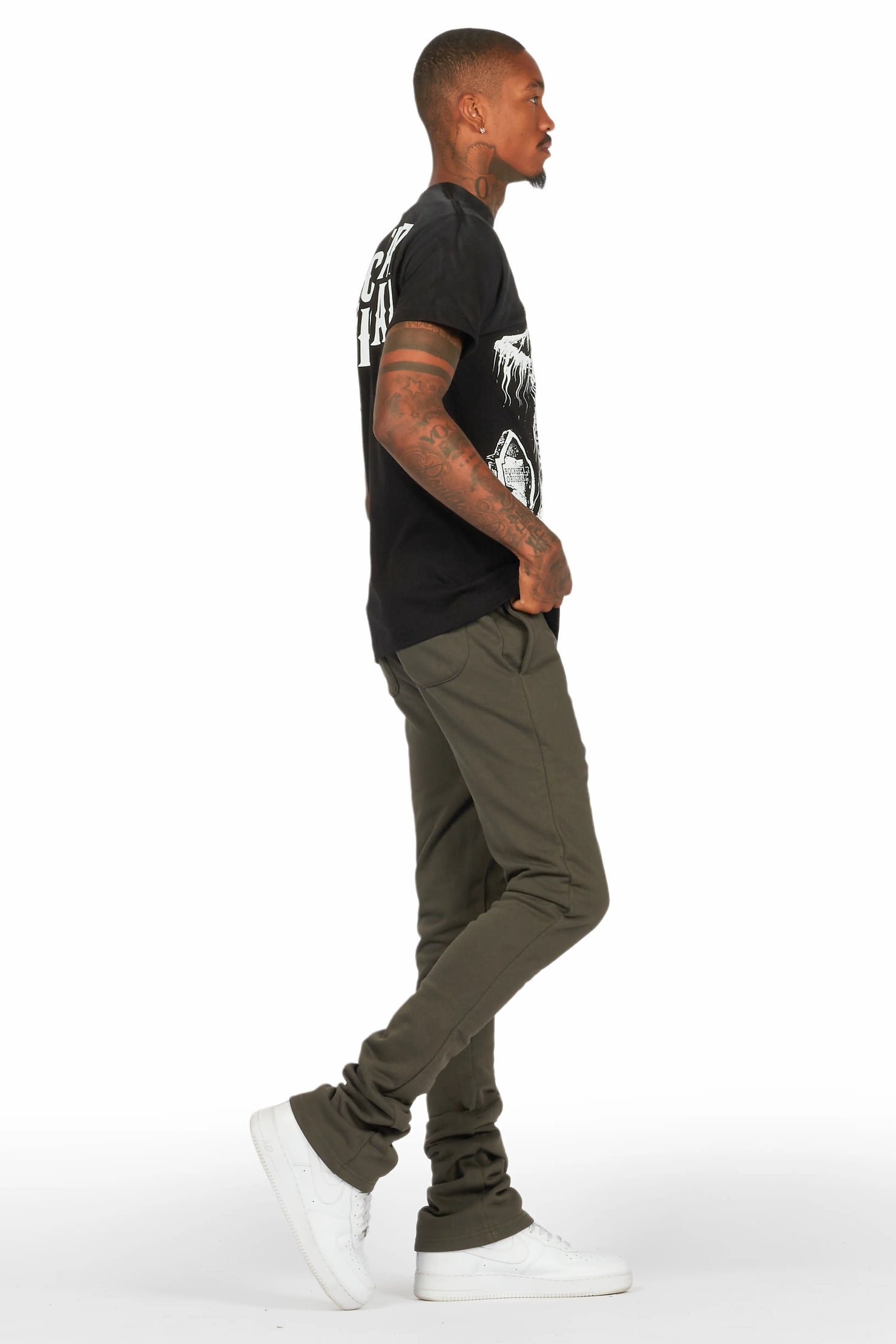 Brookwood Black T-Shirt/Stacked Track Set