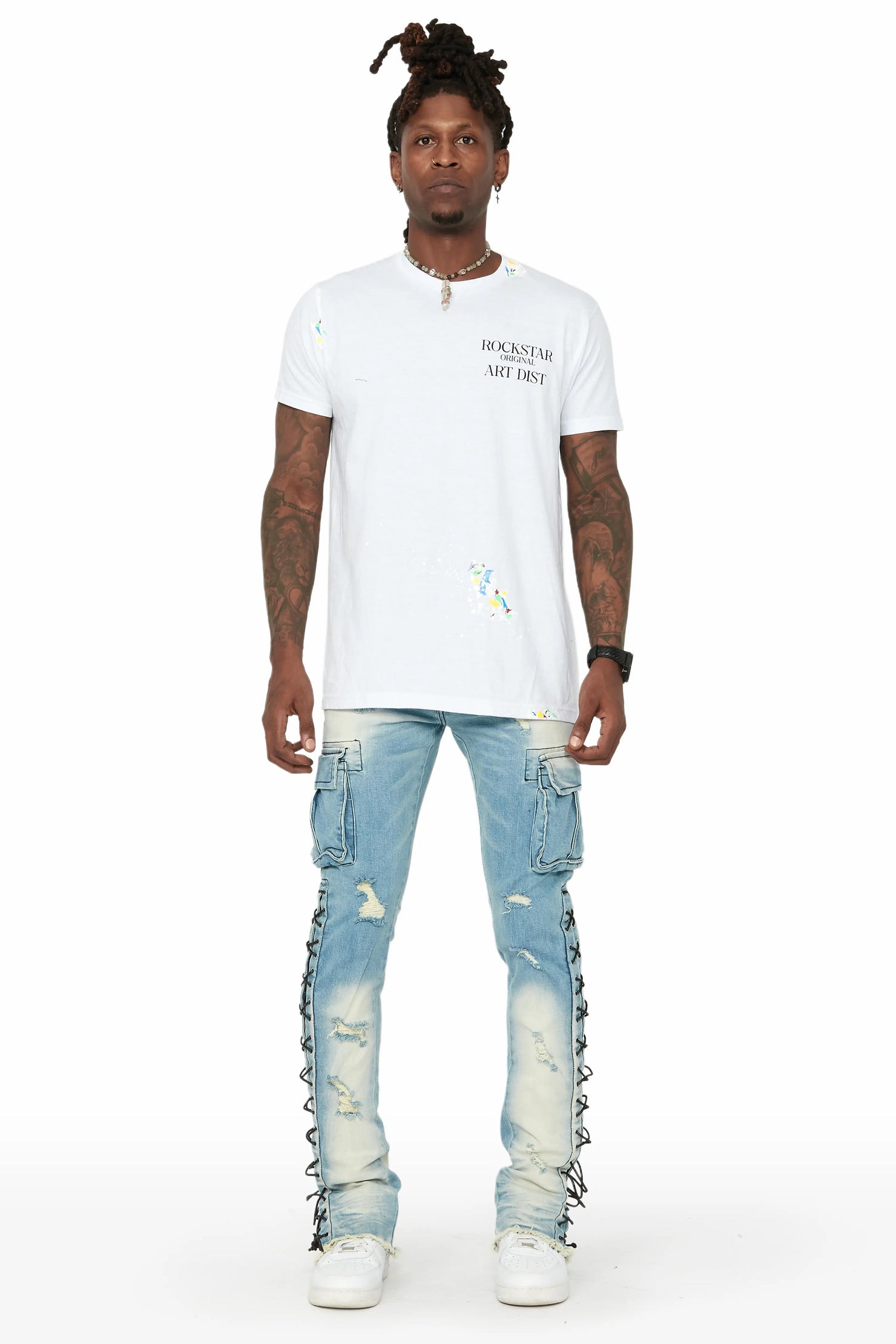 Ronoh Light Wash Stacked Flare Jean