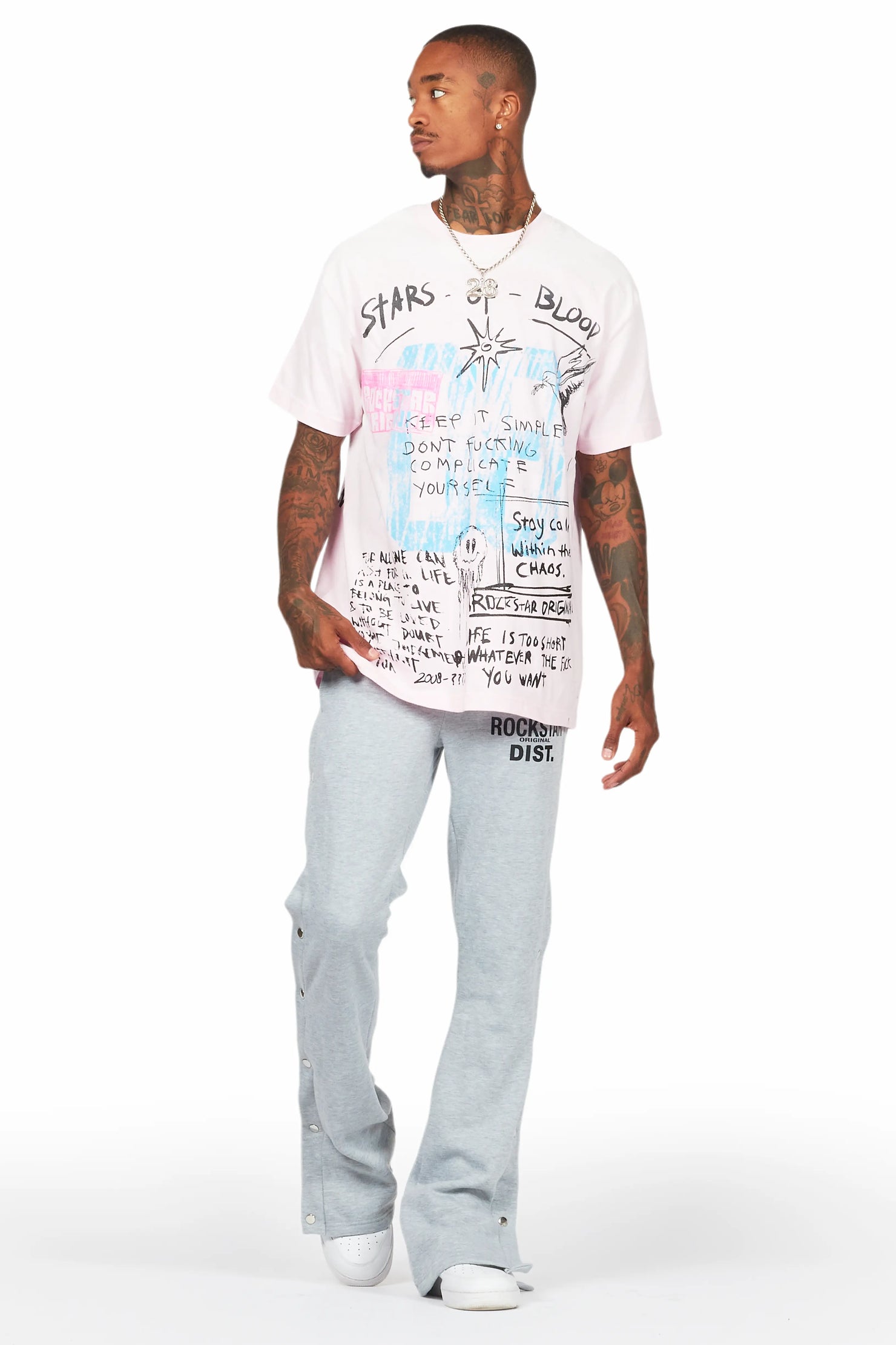 Gabin Pink Graphic Oversized T-Shirt