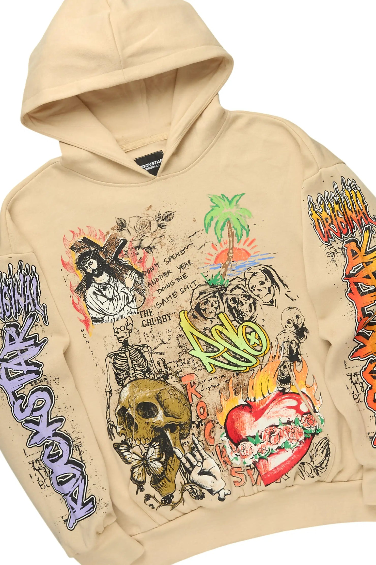 Zyver Beige Hoodie/Baggy Pant Track Set