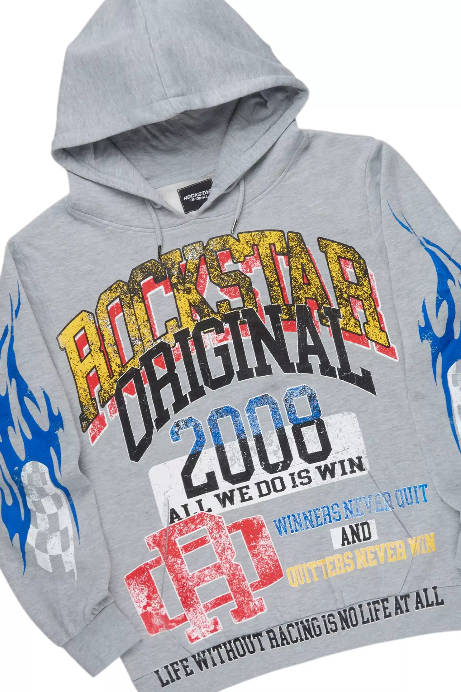 Colorful Race Heather Grey/Black Hoodie Stacked Track Set