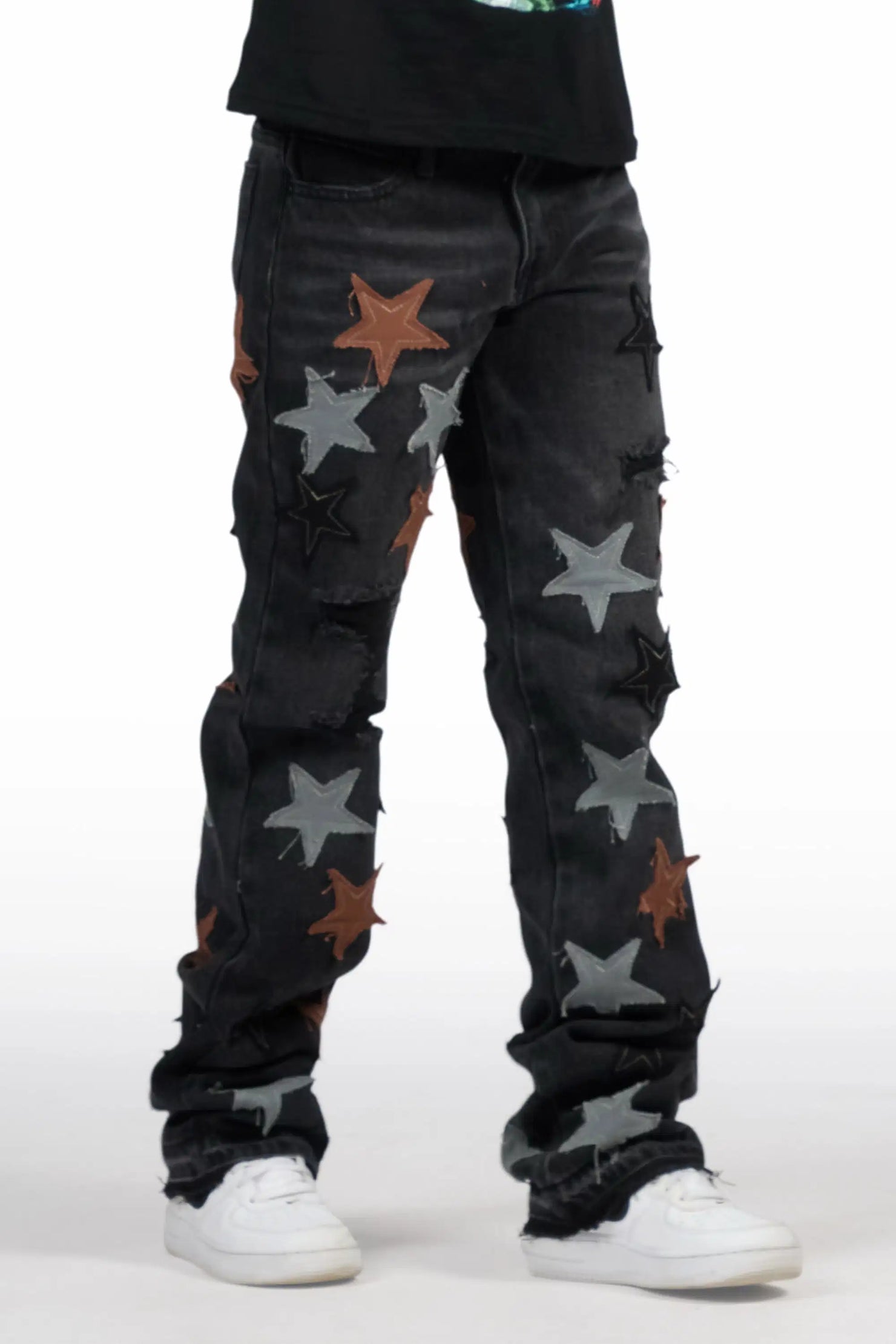 Boys StarLane Dark Grey Stacked Flare Jean