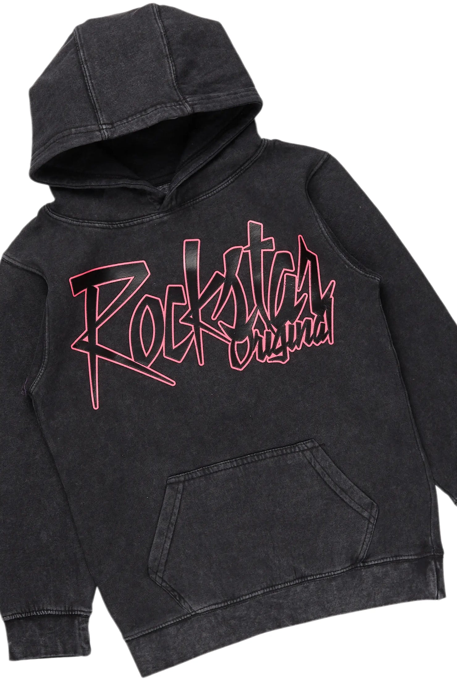 Boys Camacho Vintage Black Hoodie/Slim Fit Jean Set