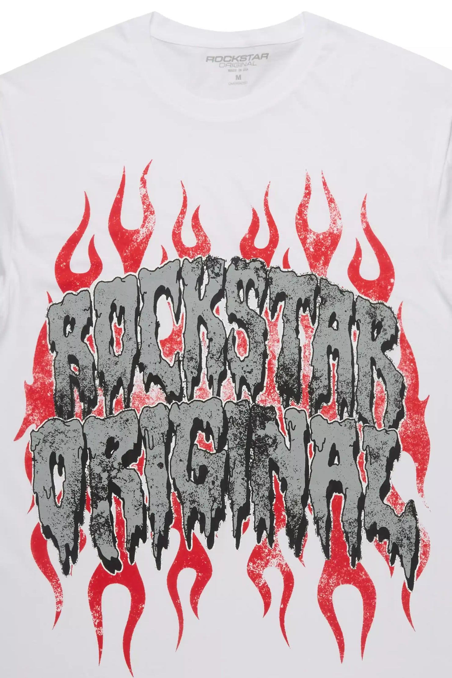 Kaelonix White Oversized Graphic T-Shirt